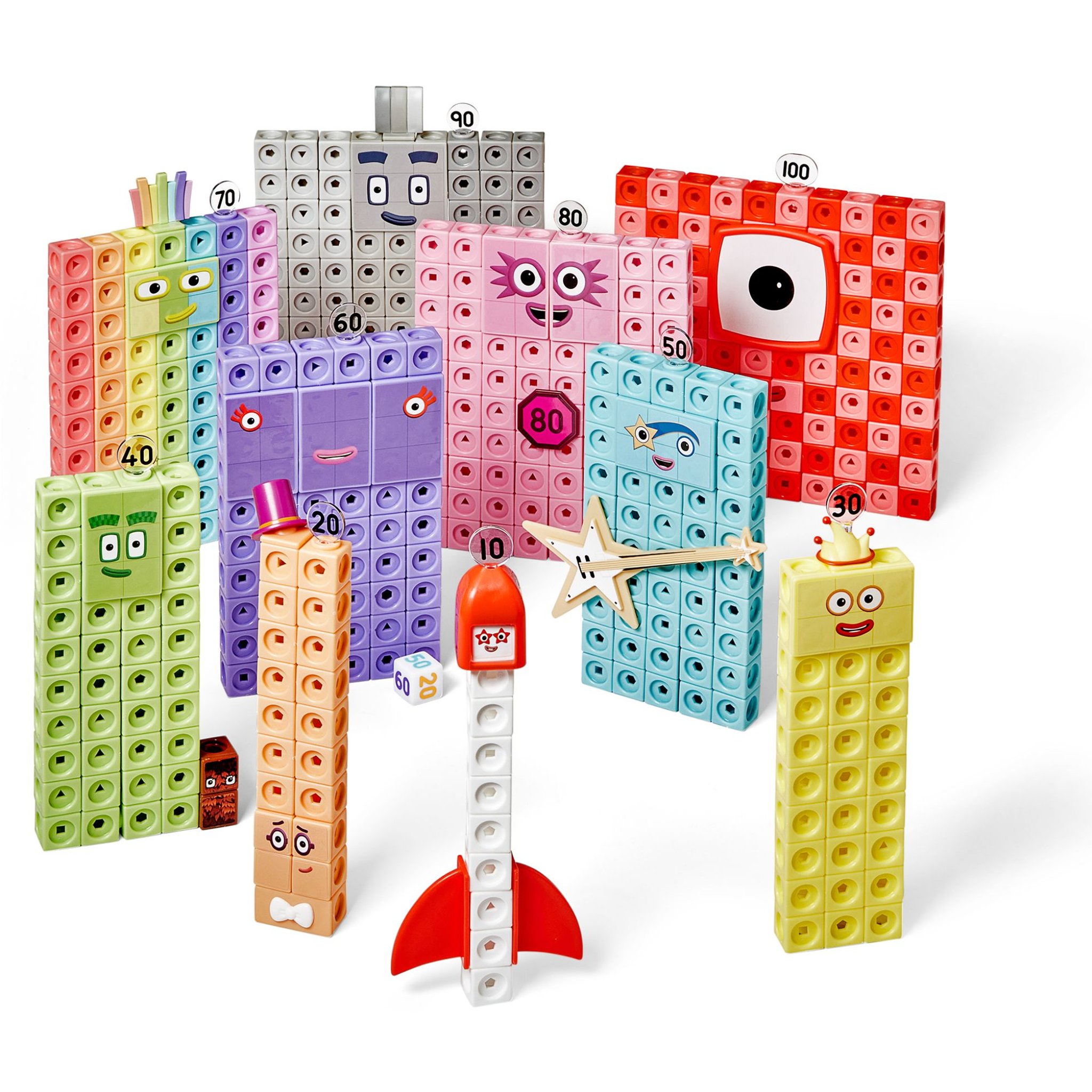 Numberblocks Heroes with Zeroes MathLink Cubes Set – Numberblocks Zehn bis Hundert