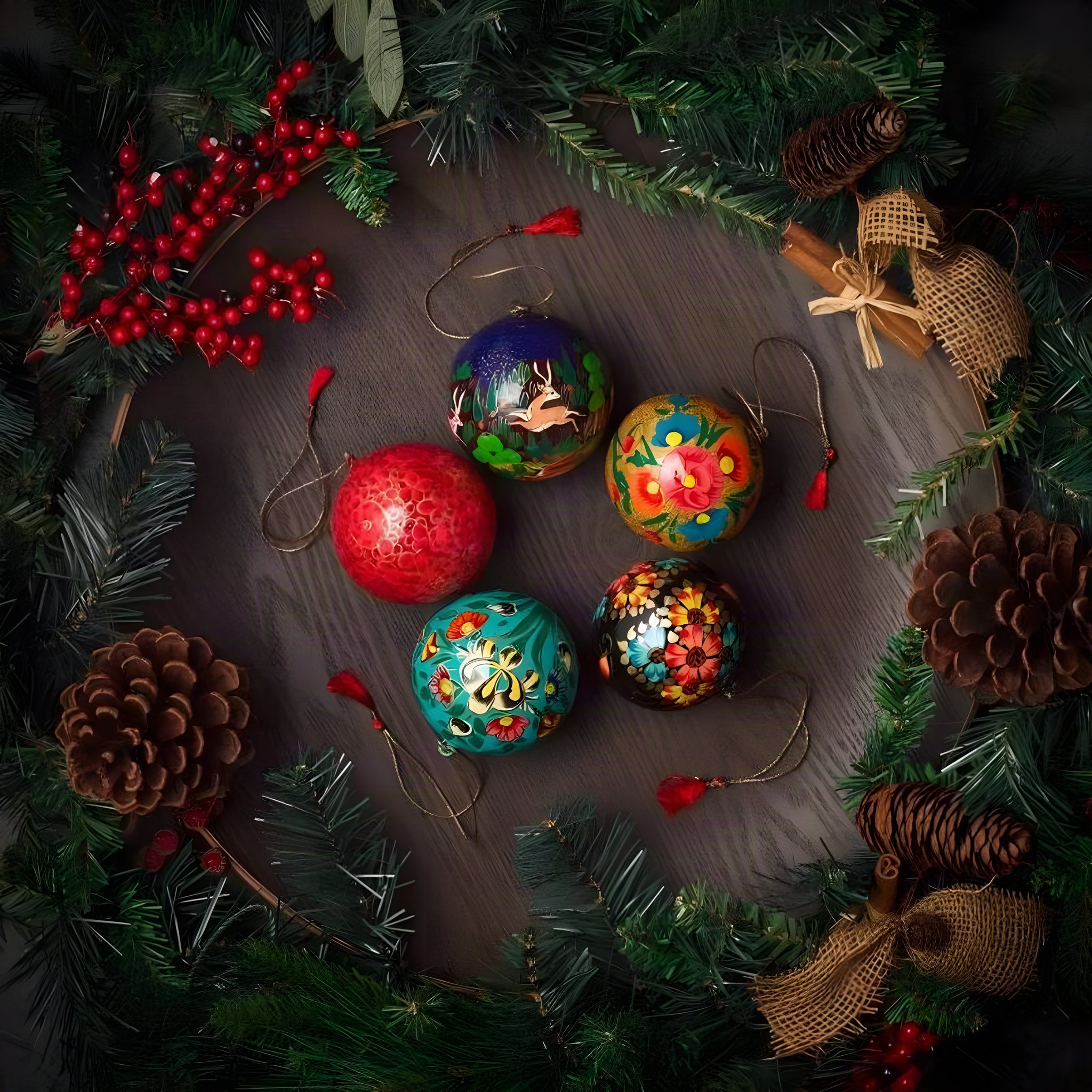 6 Luxus handgemachte Weihnachtskugel