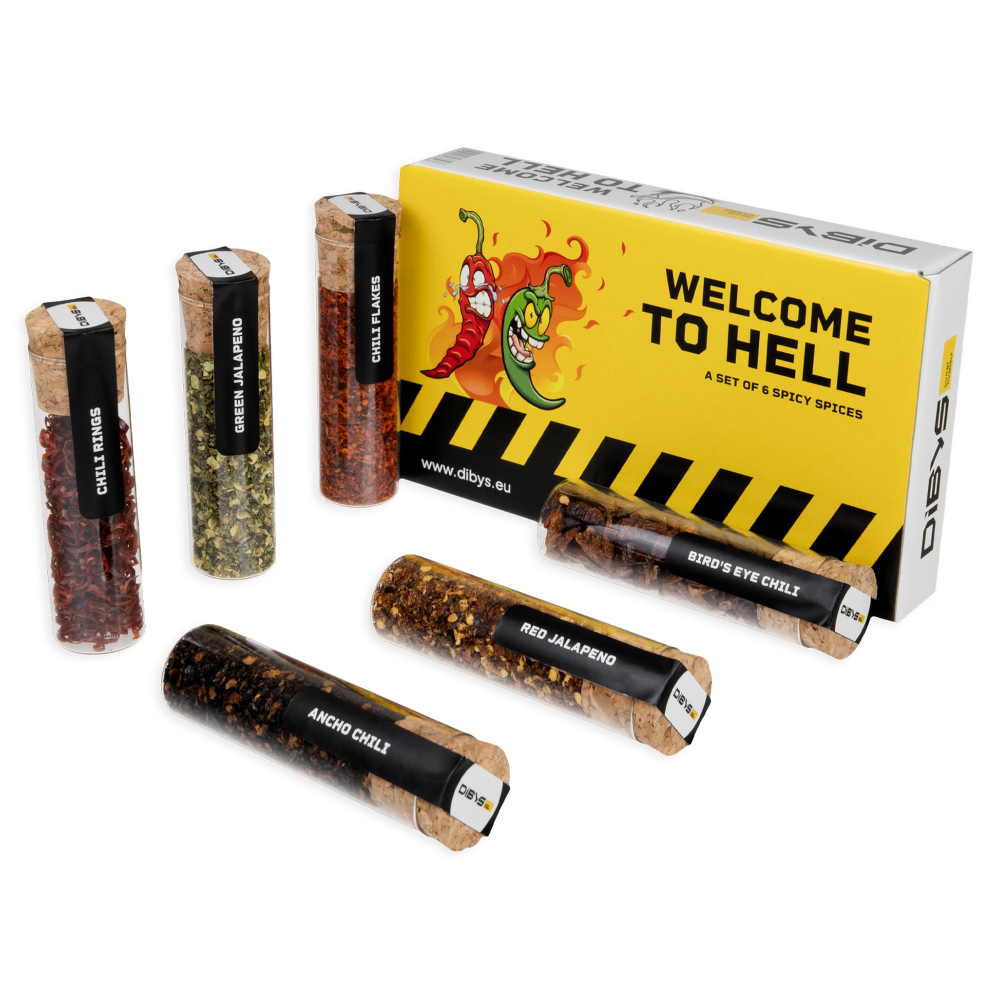 Welcome to Hell Chili Gift Set with 6 spice tubes