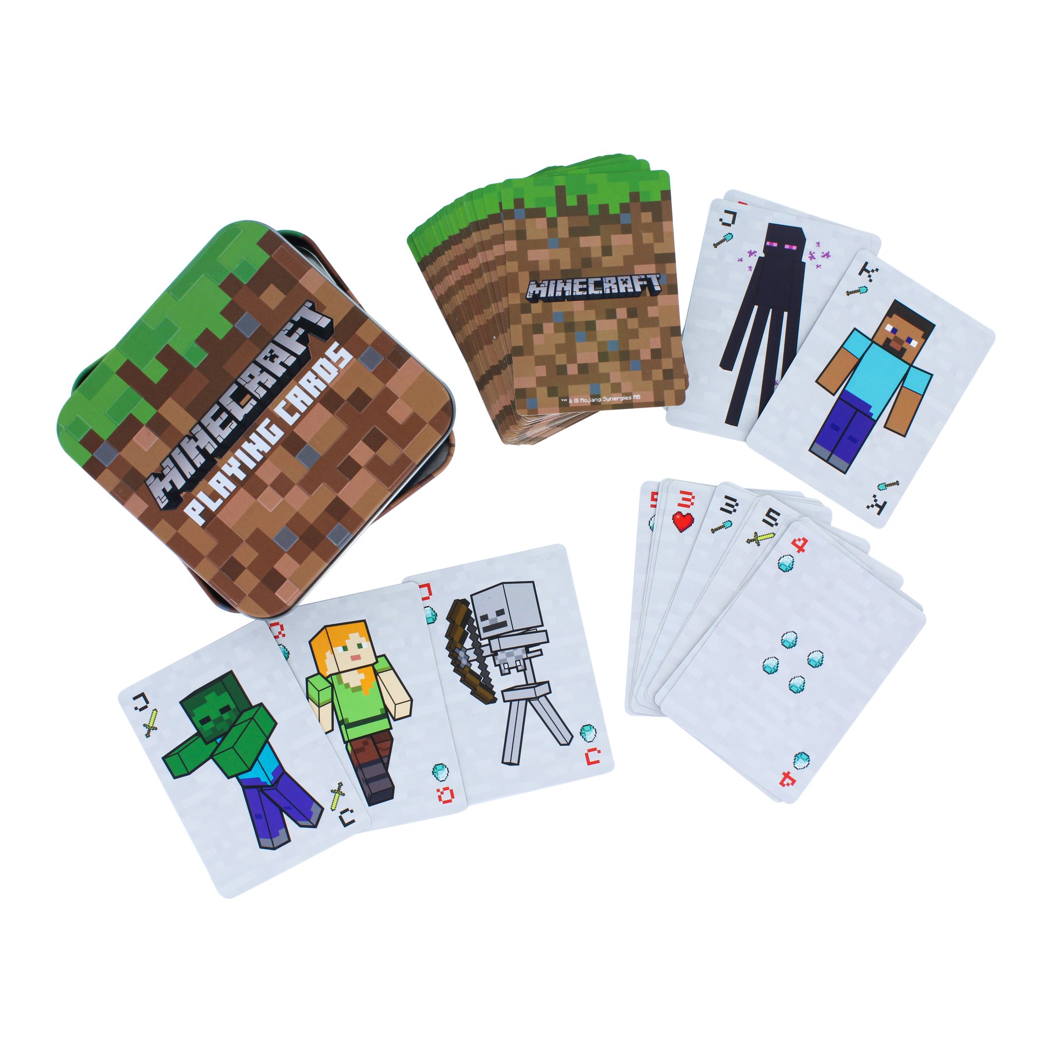 Dose und aufgefächerte Spielkarten freigestellt