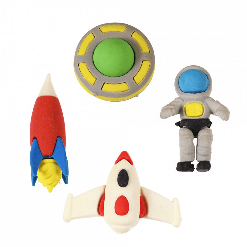 Set gommes Space Age de Rex London – vue detaillee