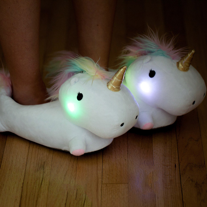 Leuchtende Einhorn Pantoffeln