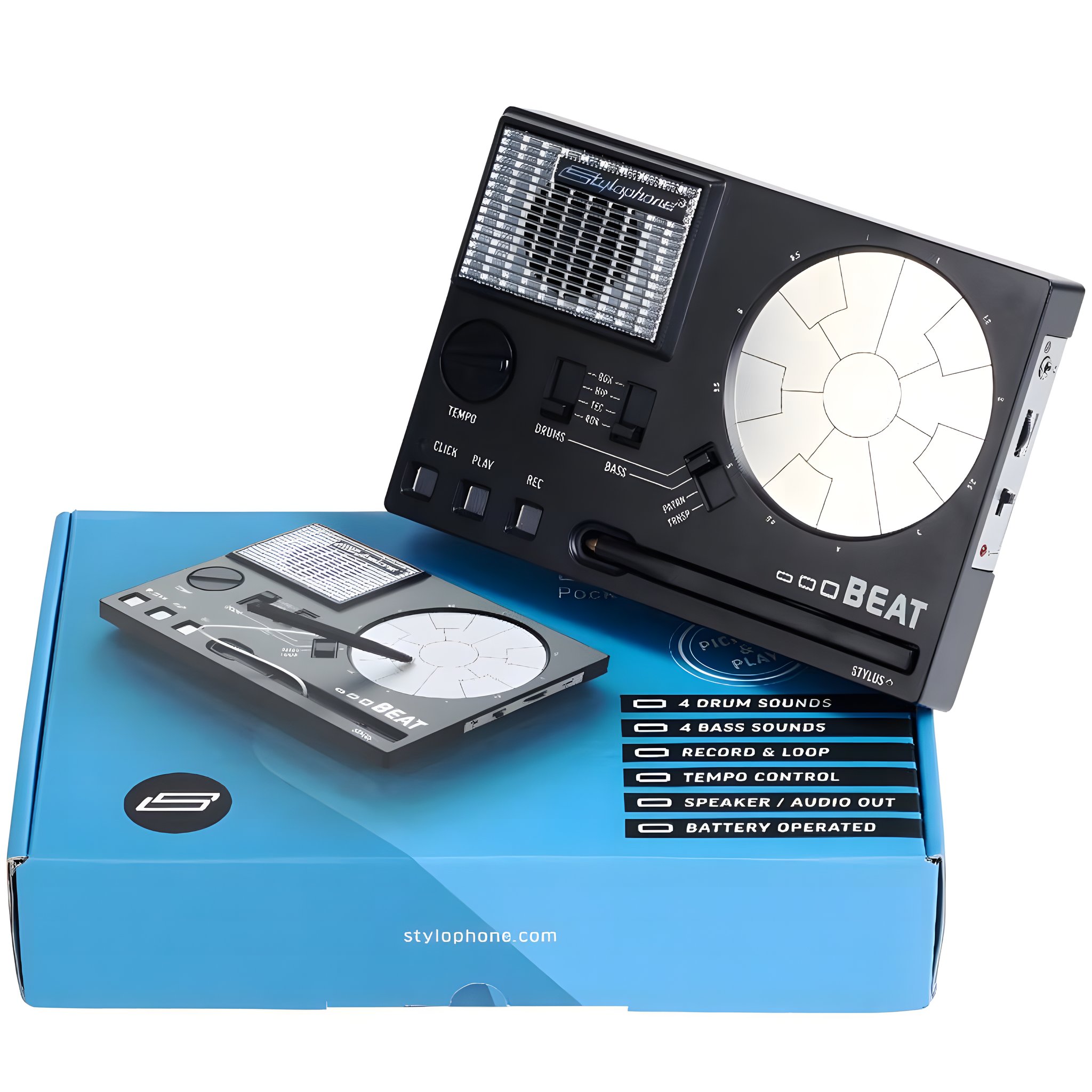 Stylophone BEAT drum machine with packaging