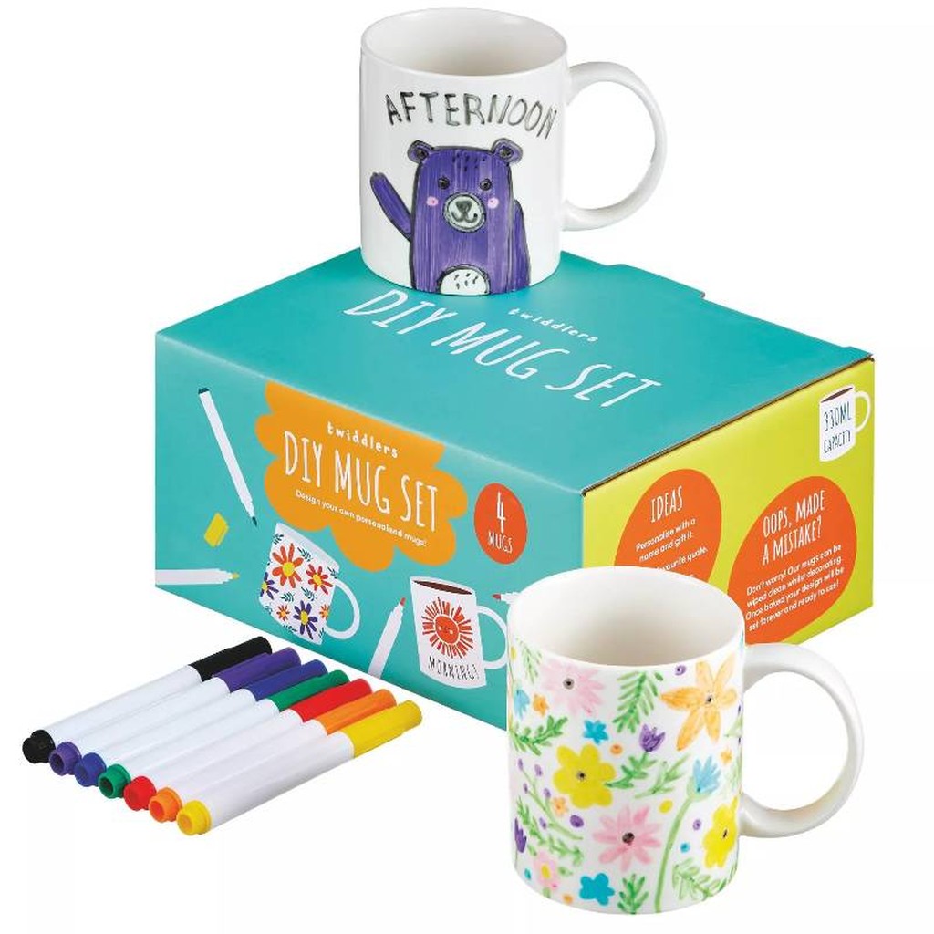 11-tlg. Gestalten Sie Ihr eigenes Becher-Set mit Malstiften, perfekt zum Basteln für Kinder