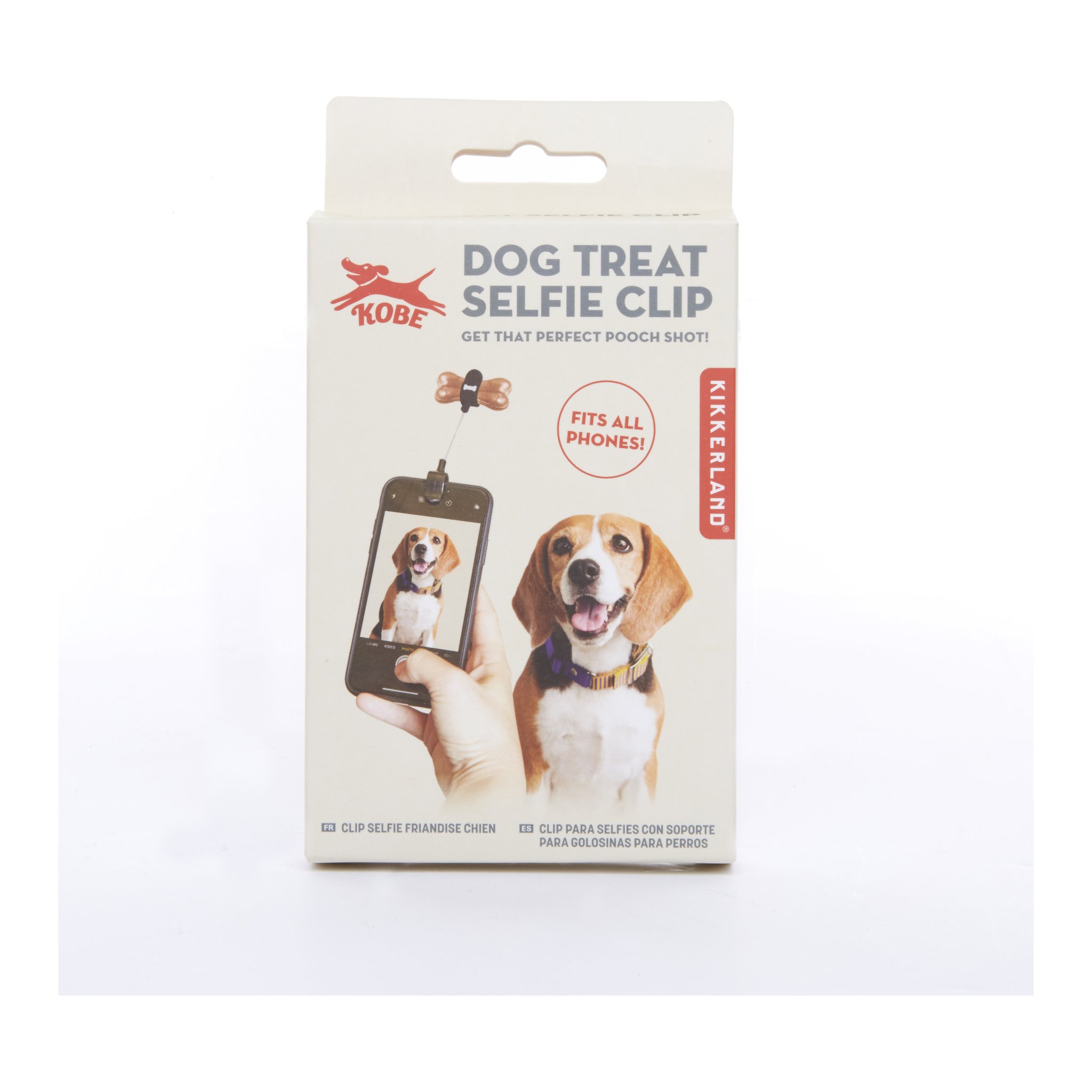Selfie-Gadget in der Verpackung «Dog Treat Selfie Clip» von Kikkerland