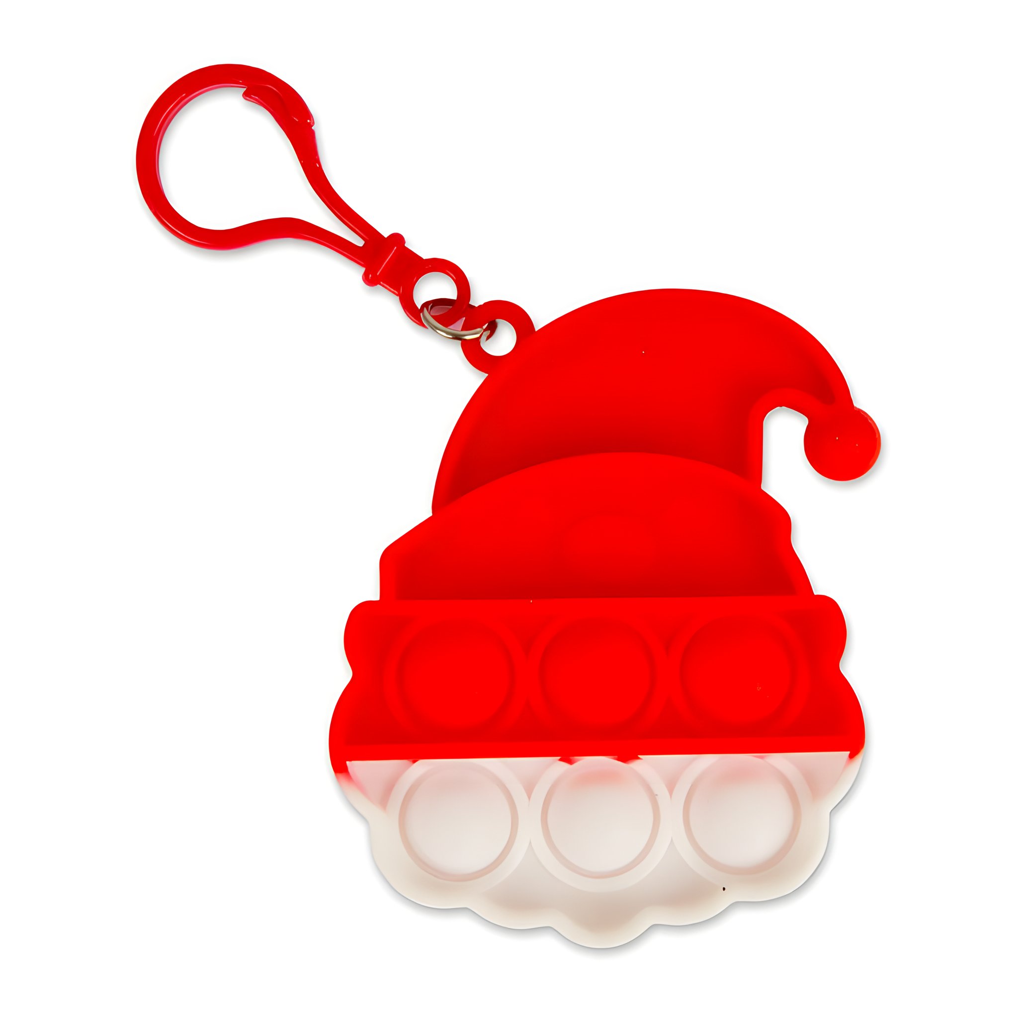 Push popper a forma di cappello di Babbo Natale con moschettone, dal calendario dell'Avvento fidget
