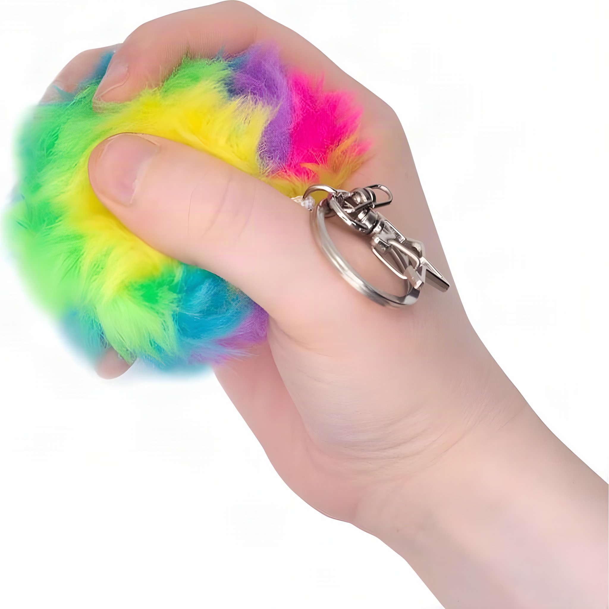 Furry Squish Ball Keychain