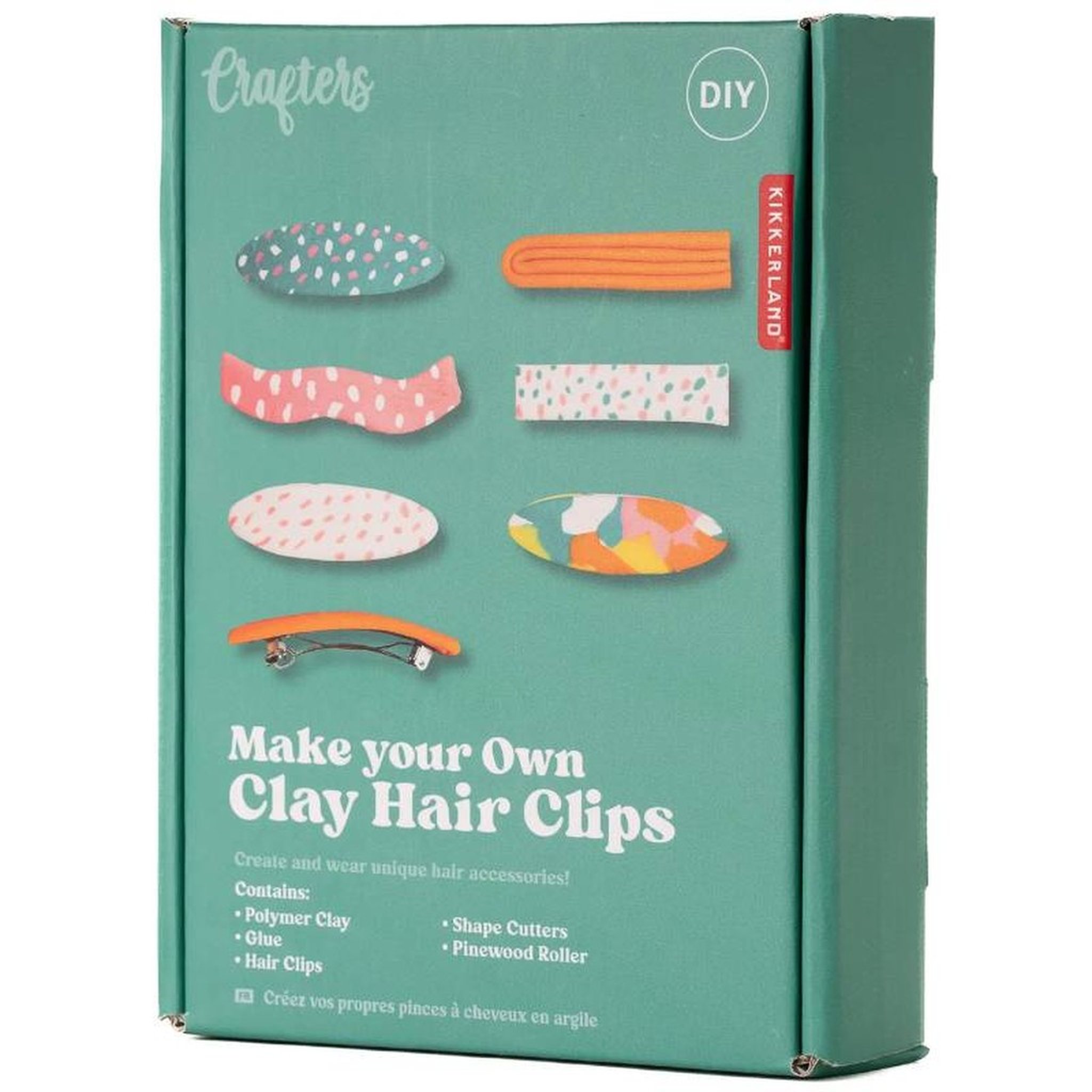 Verpackung «Make your Own Clay Hair Clips» des DIY-Haarspangen-Sets