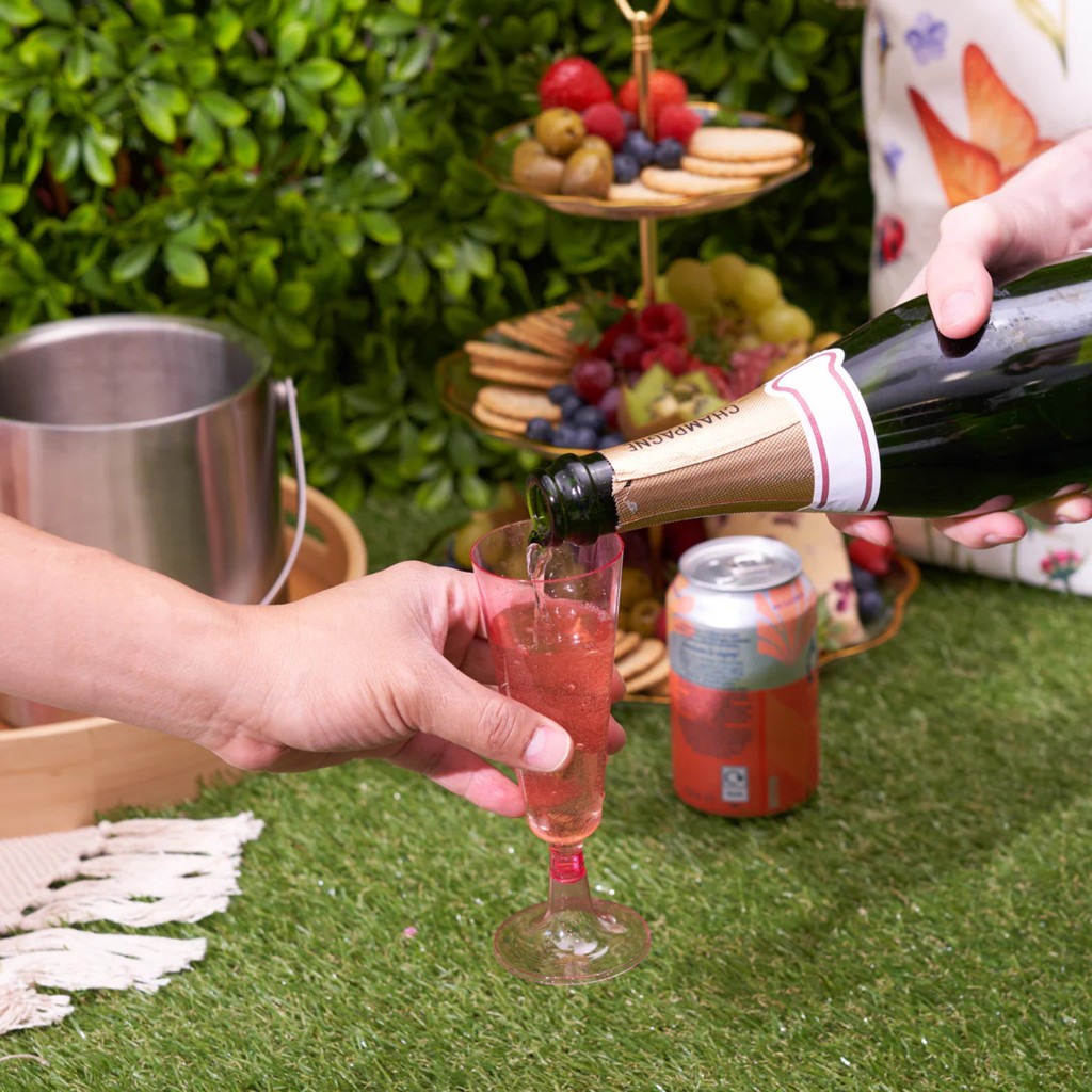 Rosa Glitzer-Sektgläser