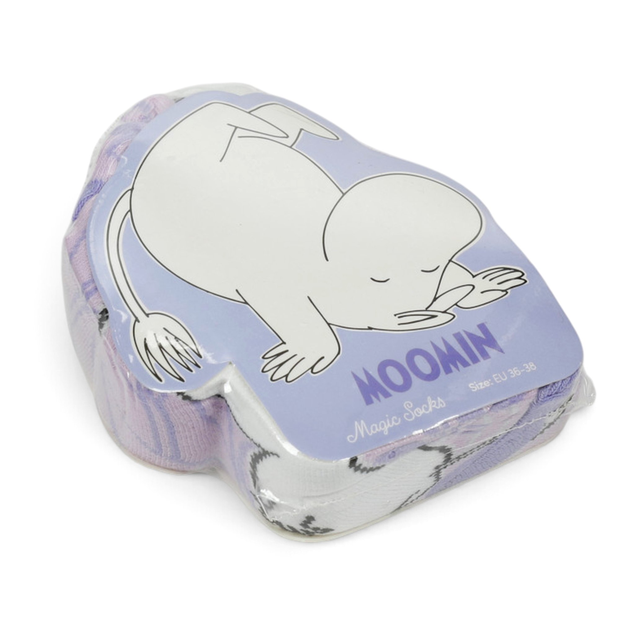 Gepresste Socke in Mumin-Form