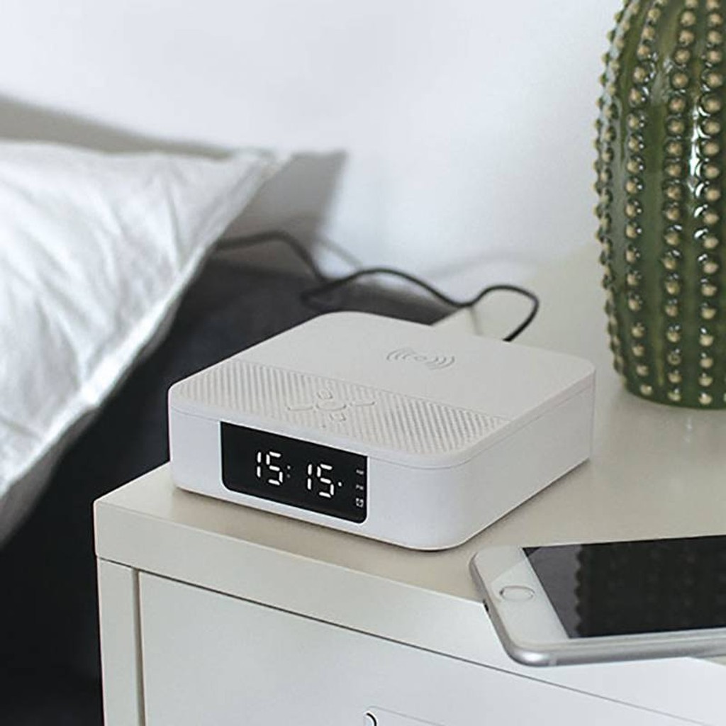 Caricabatterie Wireless con Sveglia e Cassa Integrate