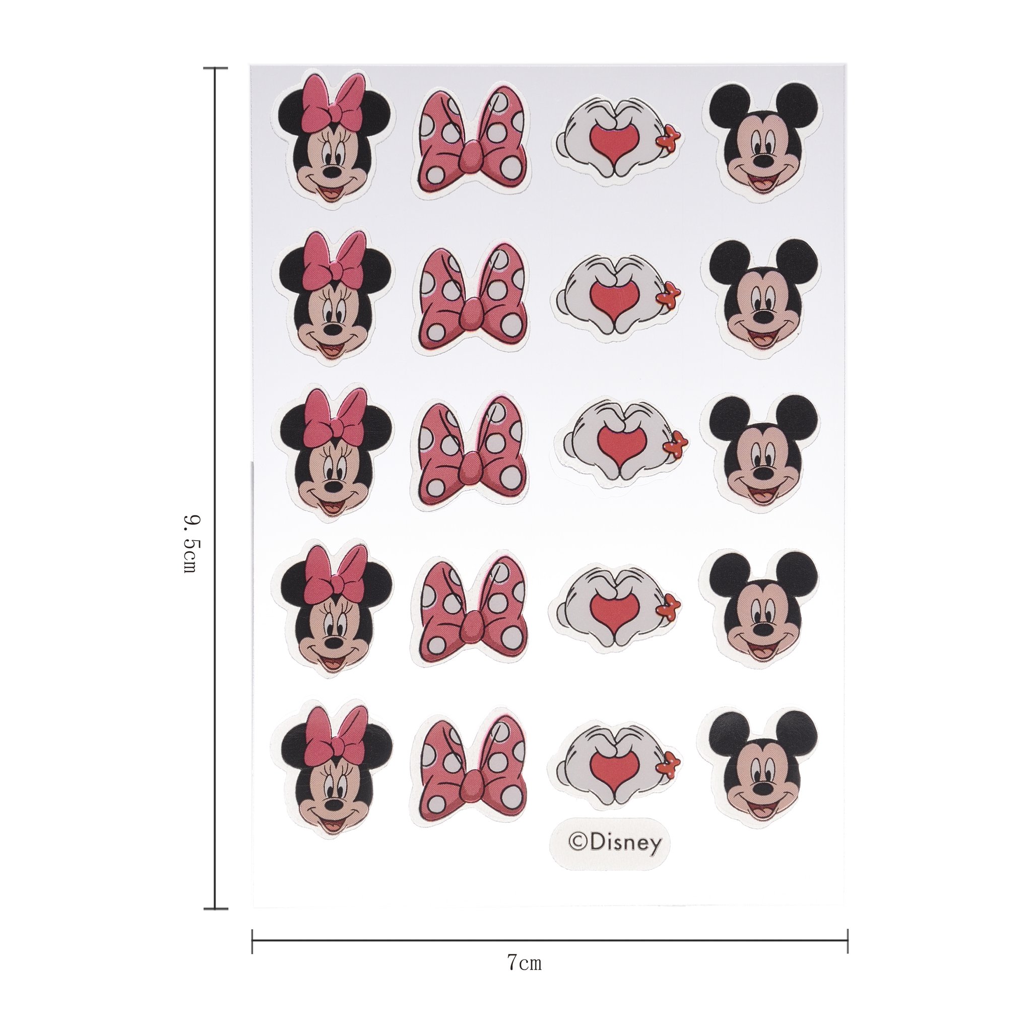Size of the Minnie patch sheet: 9.5 x 7 cm