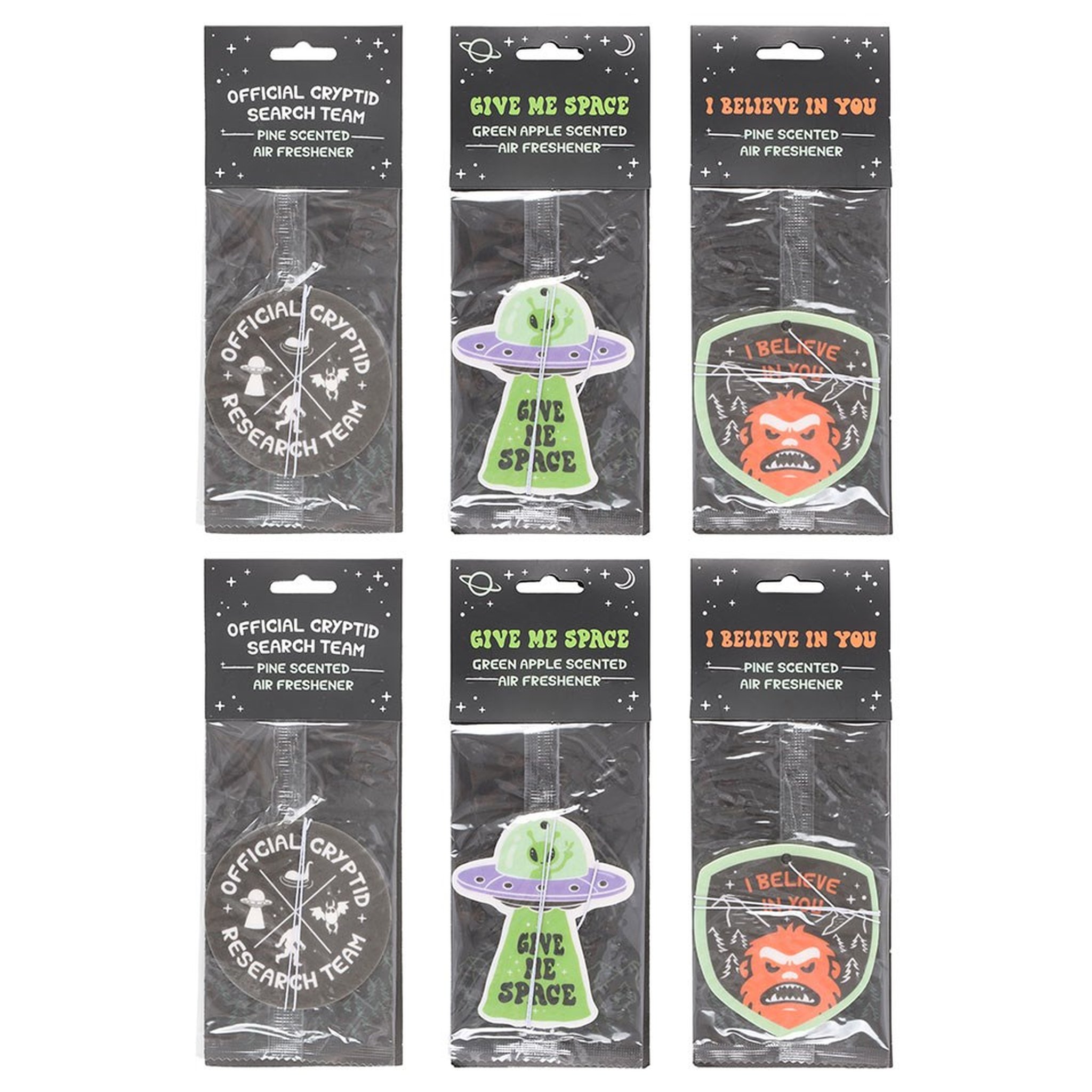 Camp Cryptid Lufterfrischer Detailansicht der Cryptid-Designs