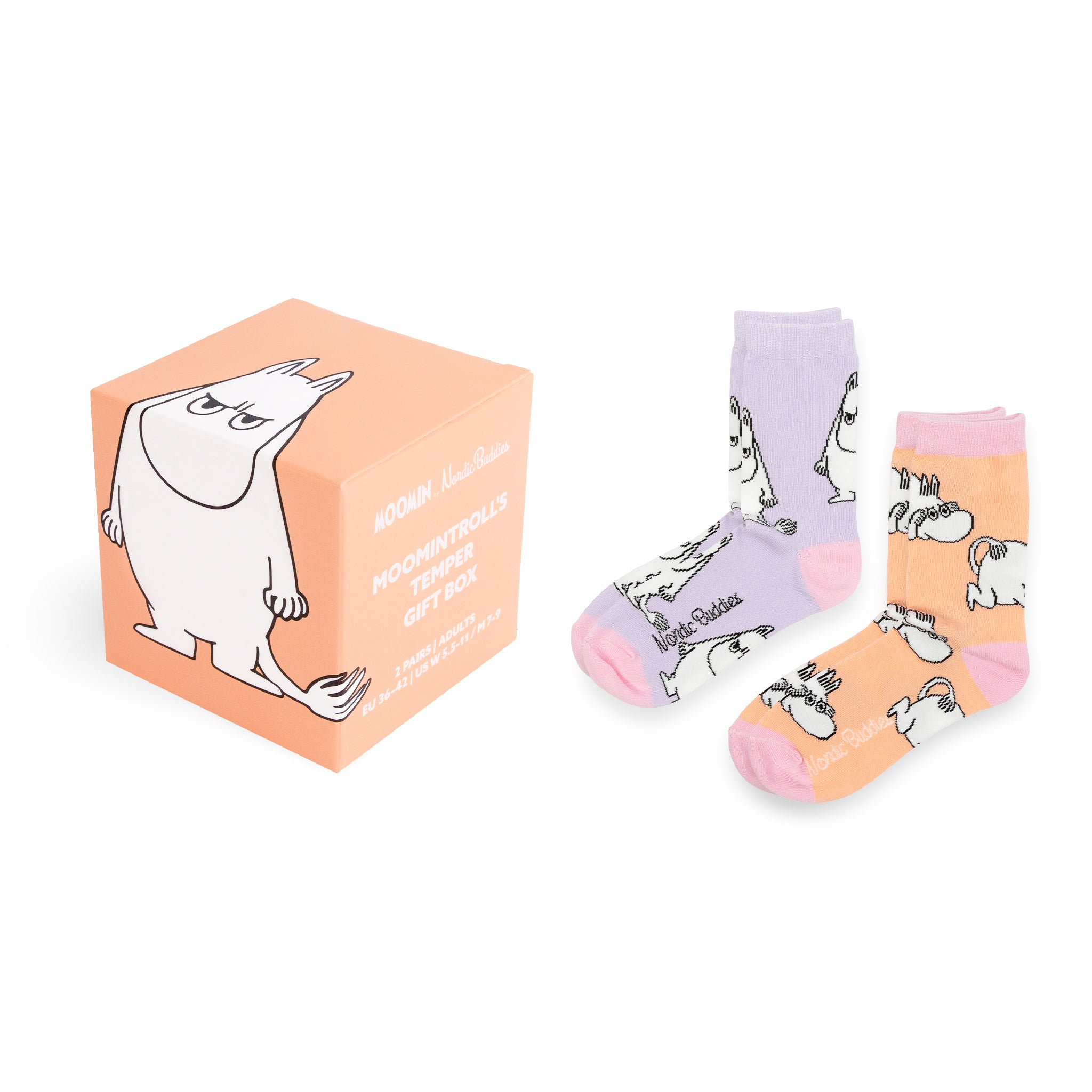 Moomintroll Damen-Socken Detail-Muster Apricot