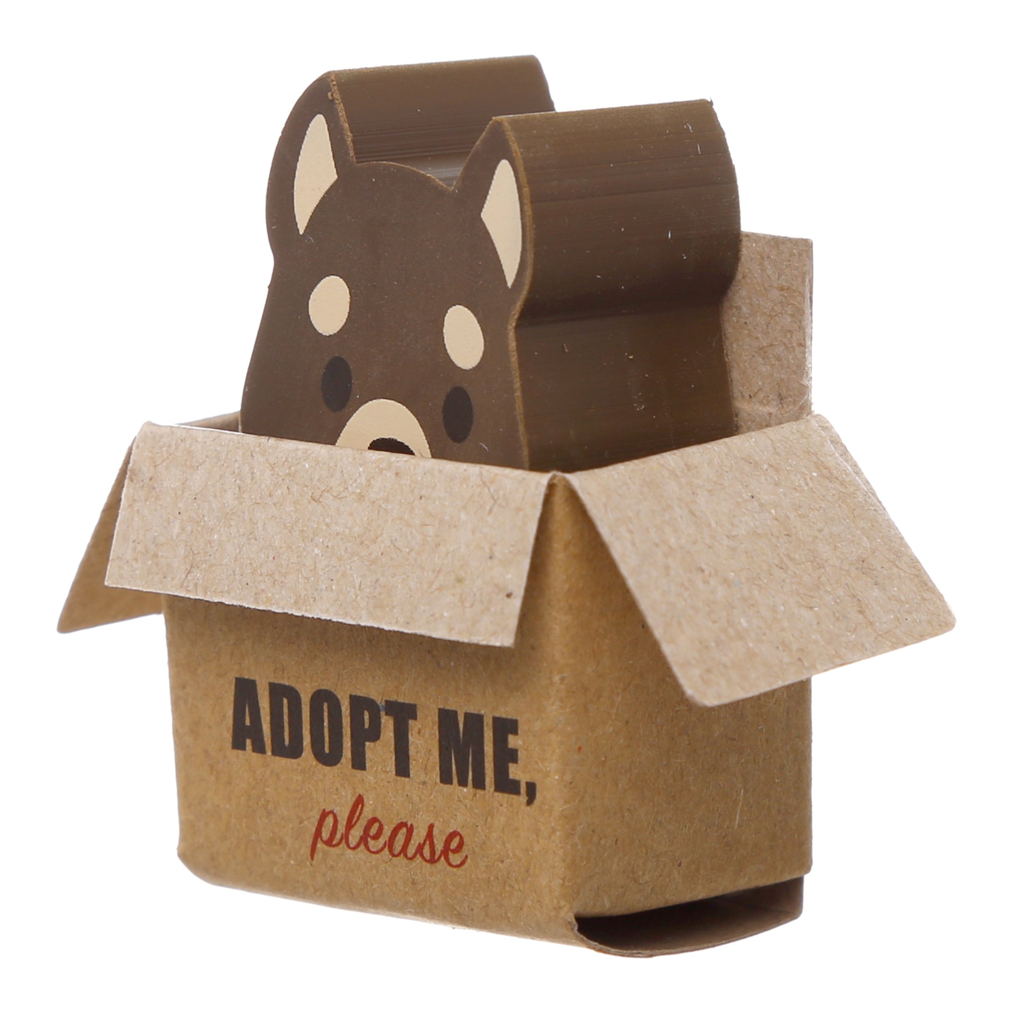 Brauner Hunde-Radiergummi in der «Adopt me»-Schachtel