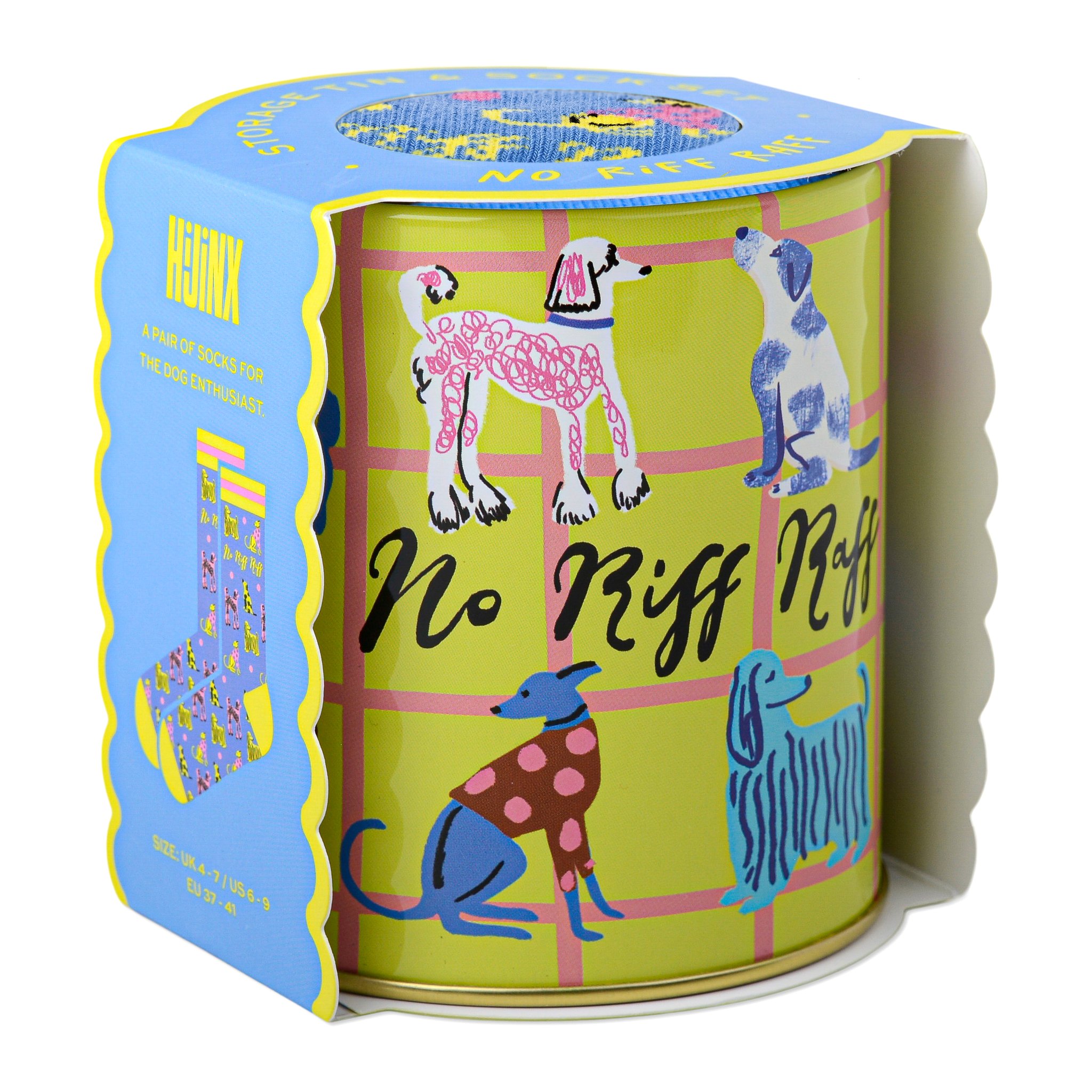 Vue latérale de la boîte à chaussettes avec bandeau Hijinx et taille
