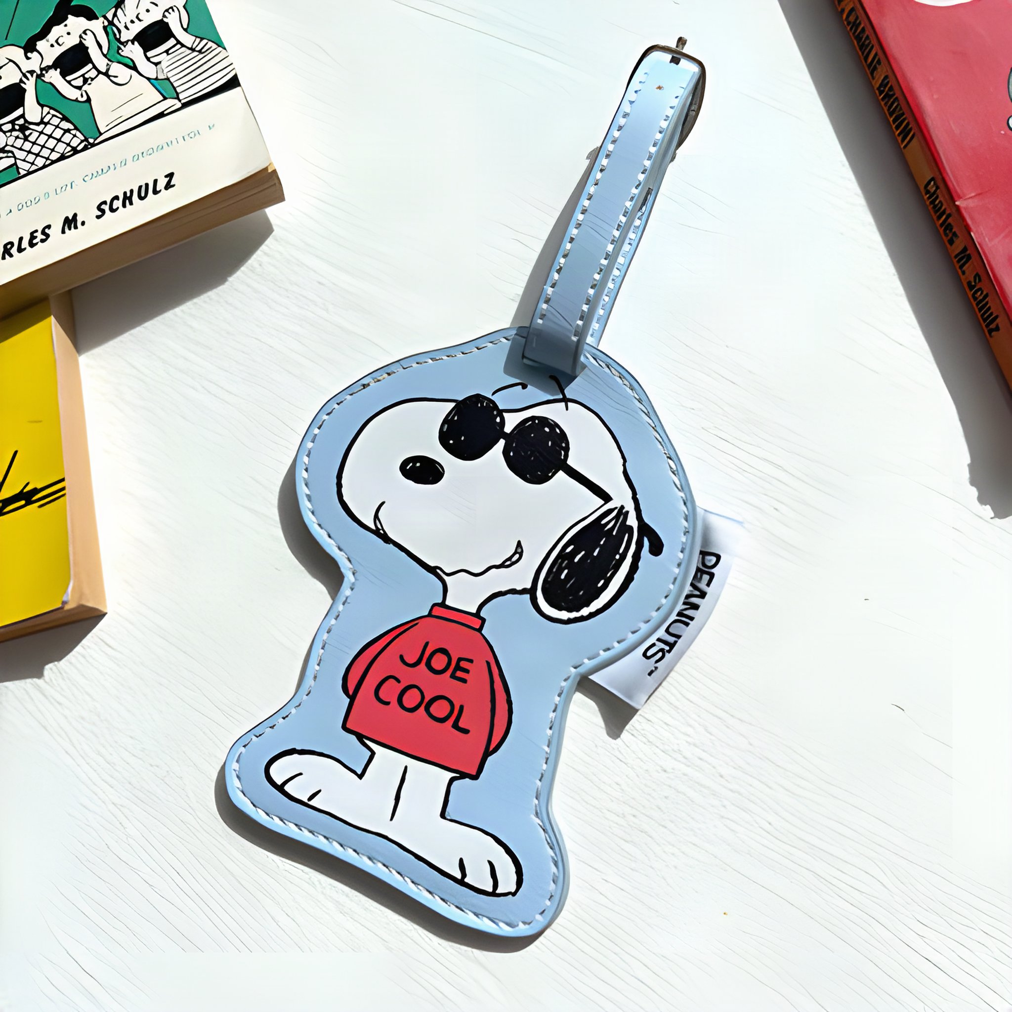 Luggage tag with Snoopy as Joe Cool in sunglasses