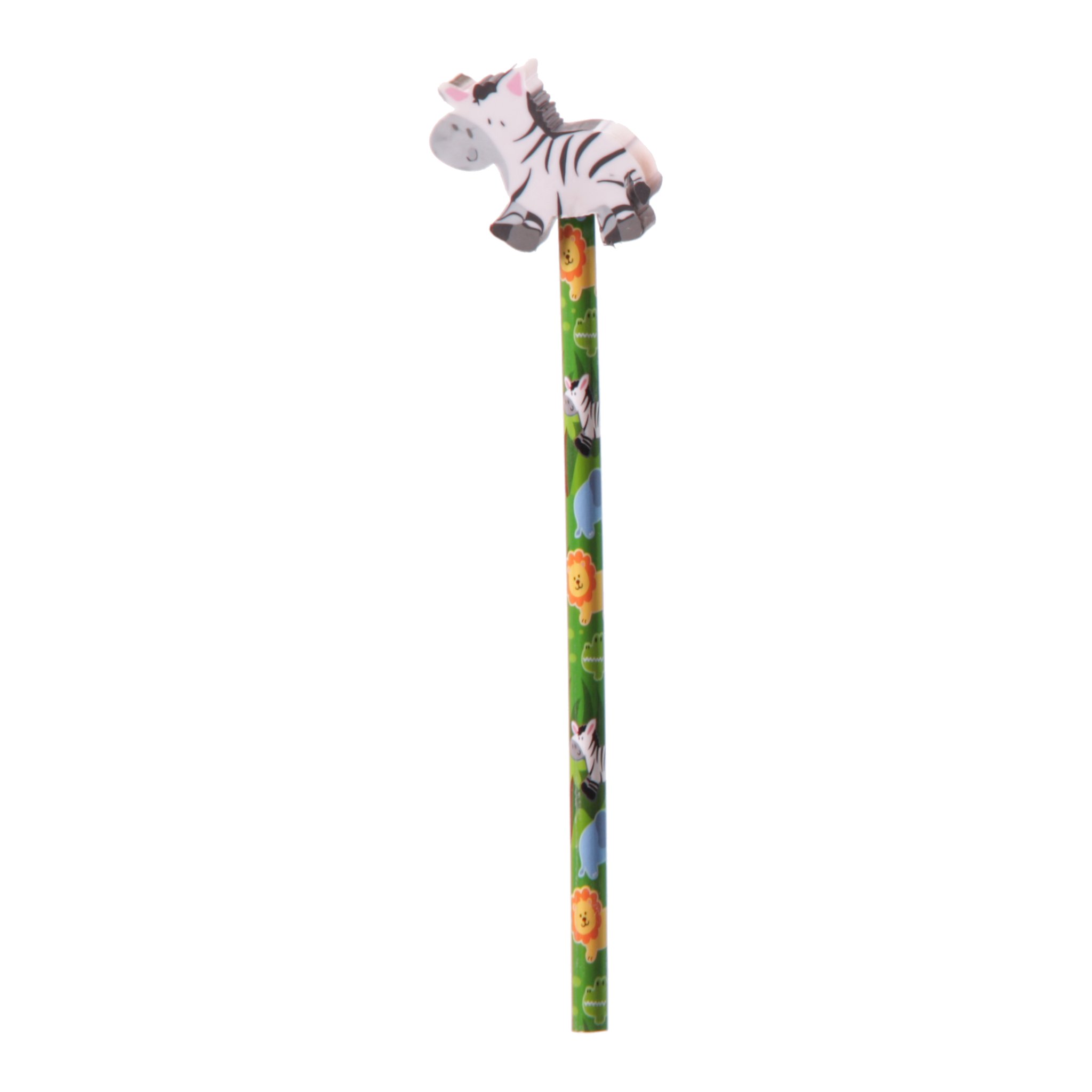 Crayon avec gomme zebre et motif jungle