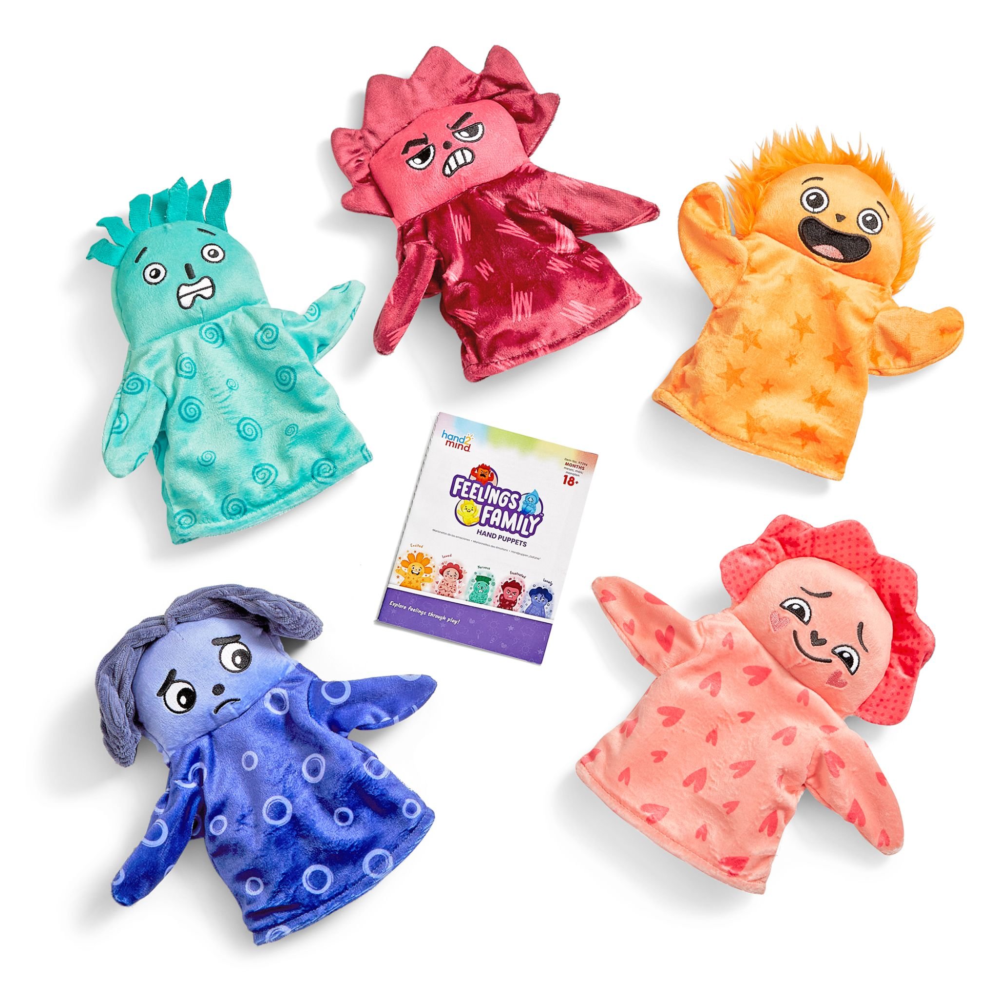 Gefühle-Familie Handpuppen 5er-Set – Handpuppen mit Anleitung