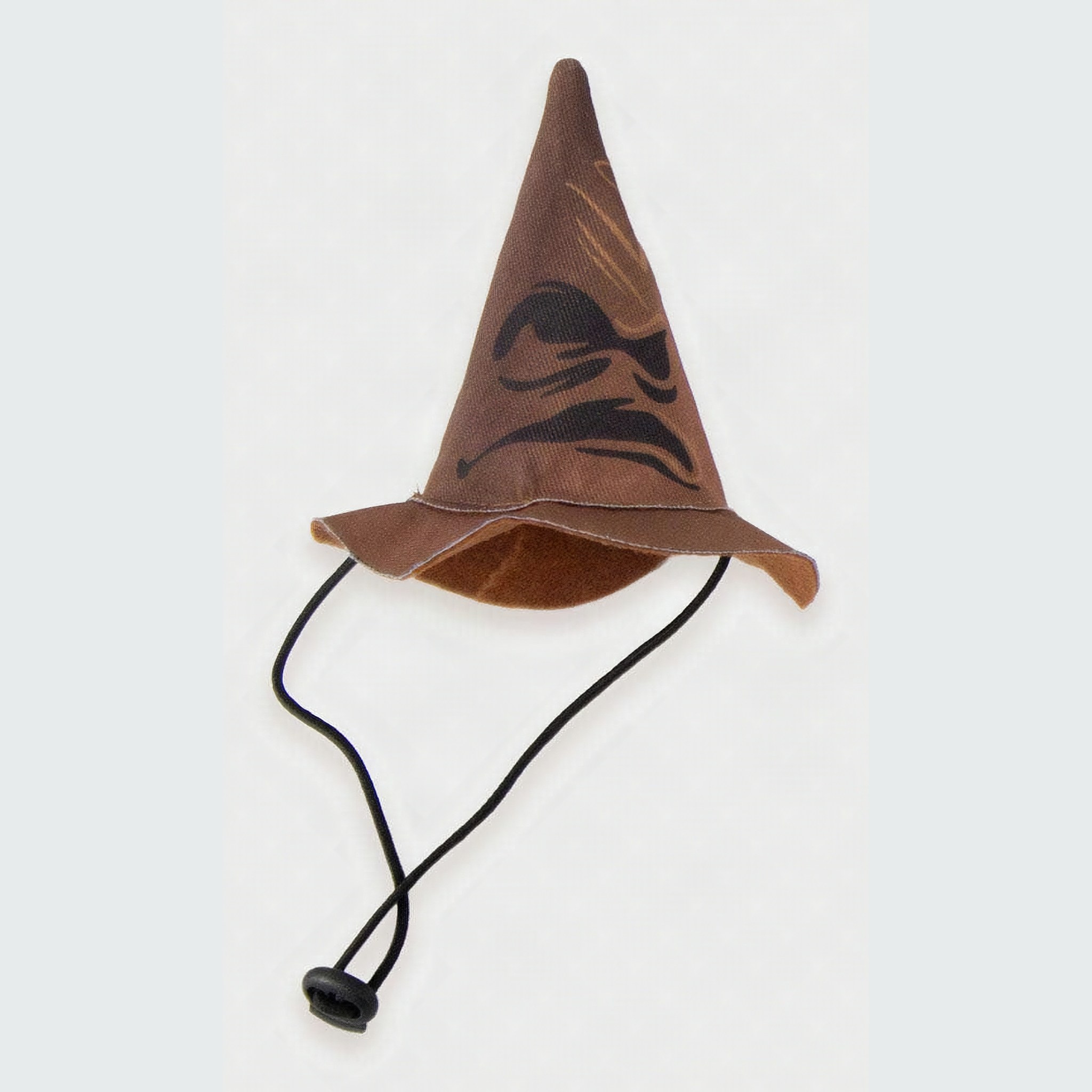 Cappello Parlante in miniatura, tessuto marrone con elastico