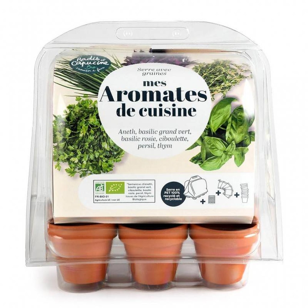 Mini-Gewächshaus für den Duftgarten zum Aussäen