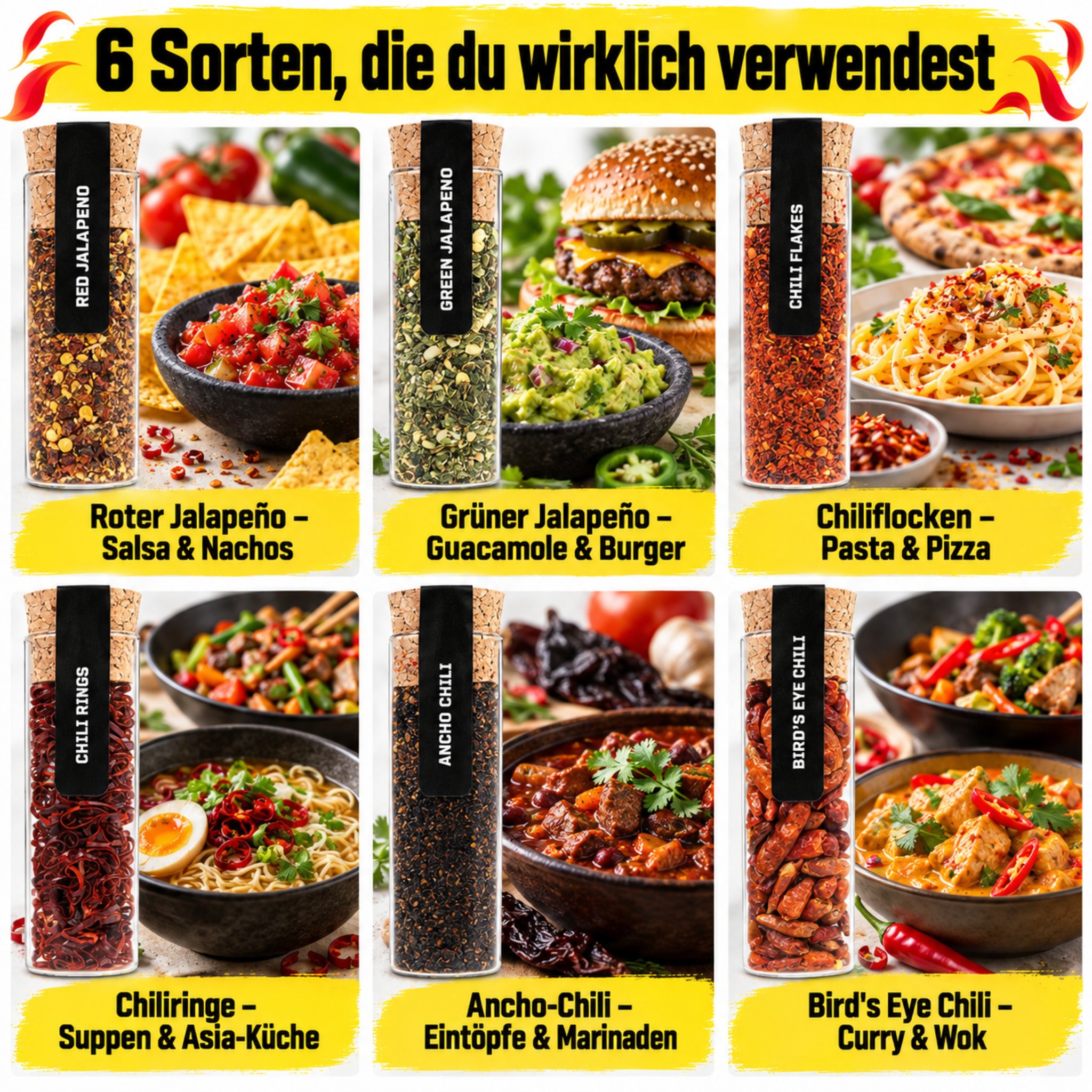 Which chilli suits which dish, from salsa and burgers to curry and stir-fry
