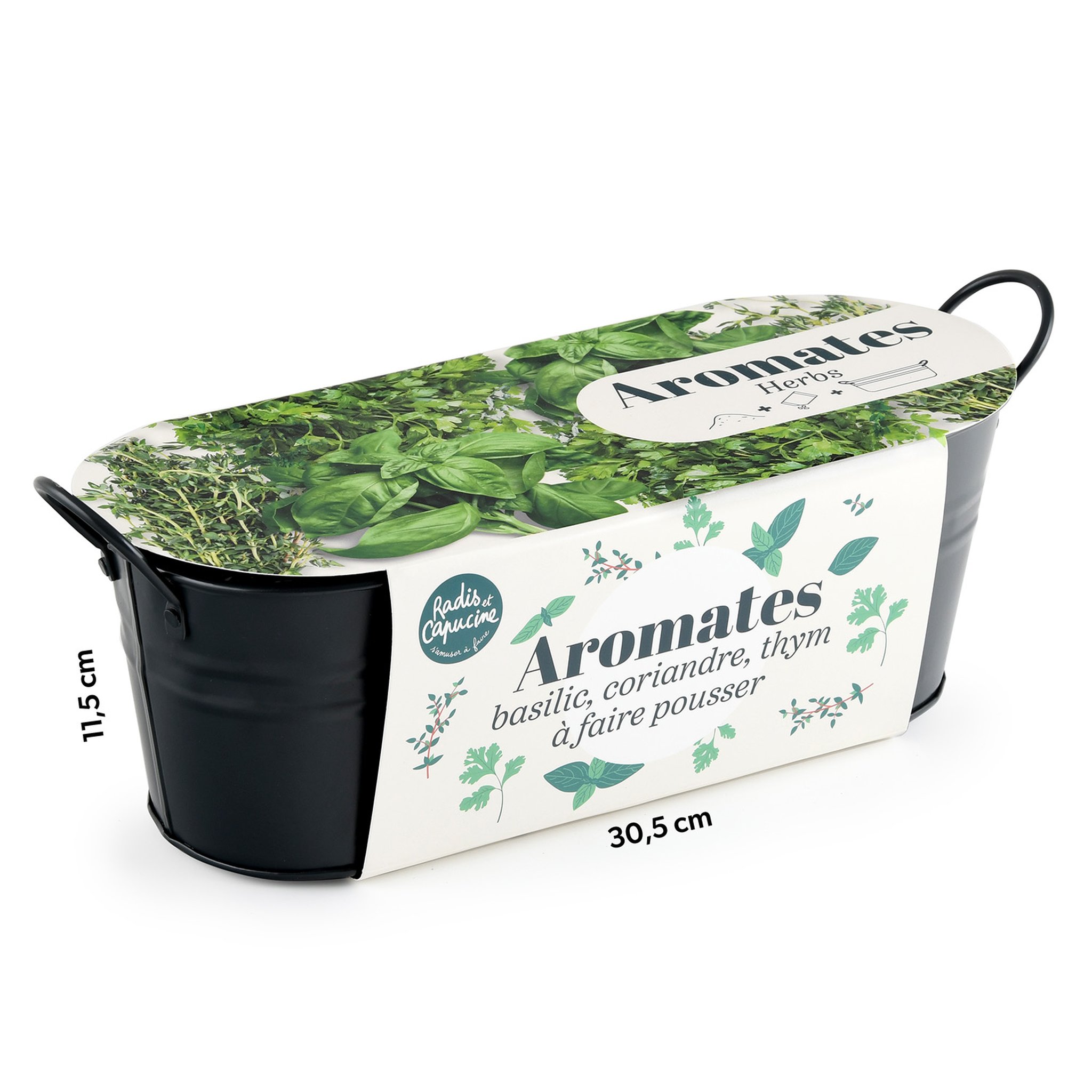 Jardinière Zinc avec dimensions – 30.5 × 11.5 cm