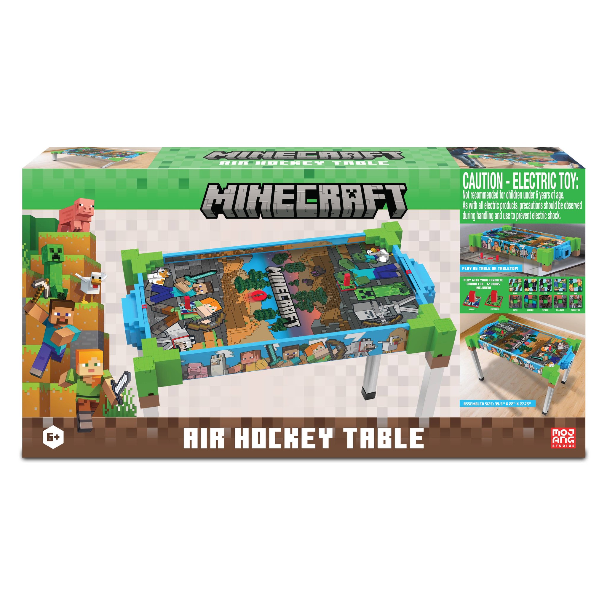 Minecraft Air Hockey Table packaging showing the table