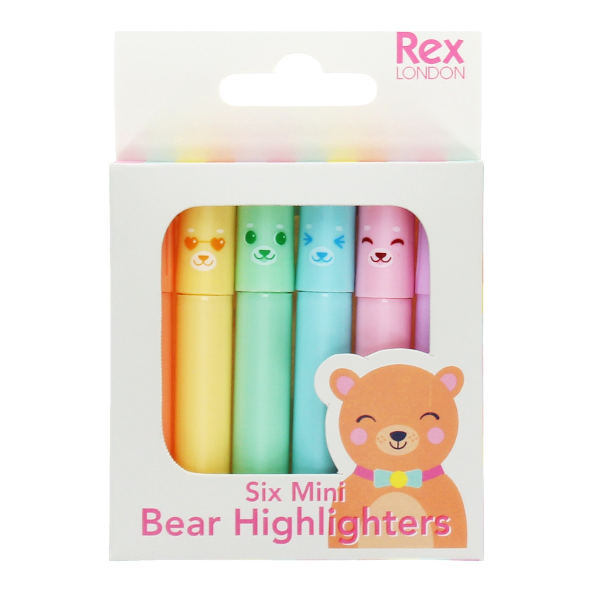 Boîte « Six Mini Bear Highlighters » avec fenêtre et motif ours