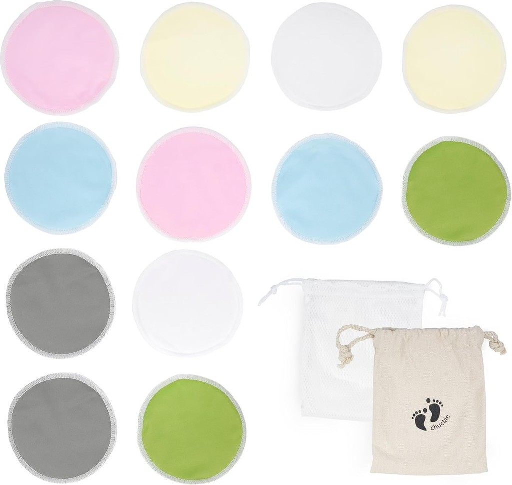 12 Dischetti assorbilatte in bambù e cotone biologico