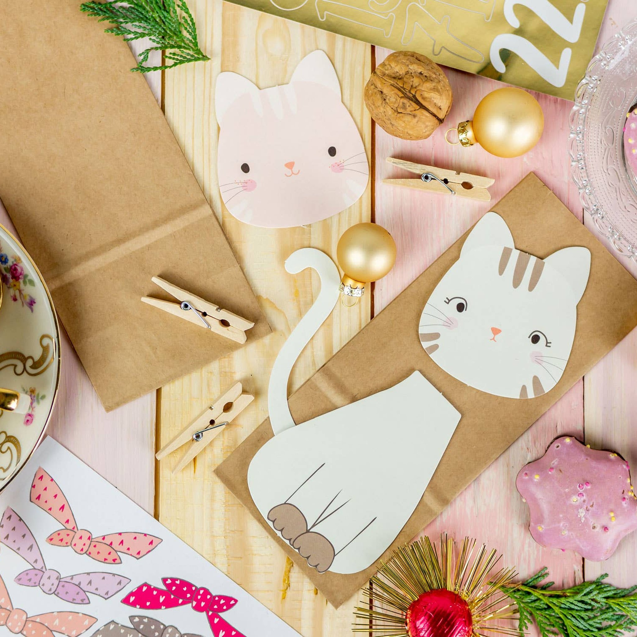 Katzen Adventskalender zum Basteln