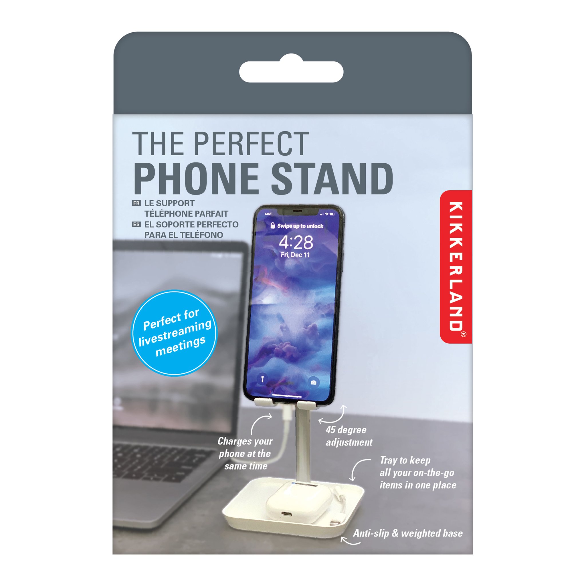 Smartphone-Halter in der Verpackung «The Perfect Phone Stand» von Kikkerland