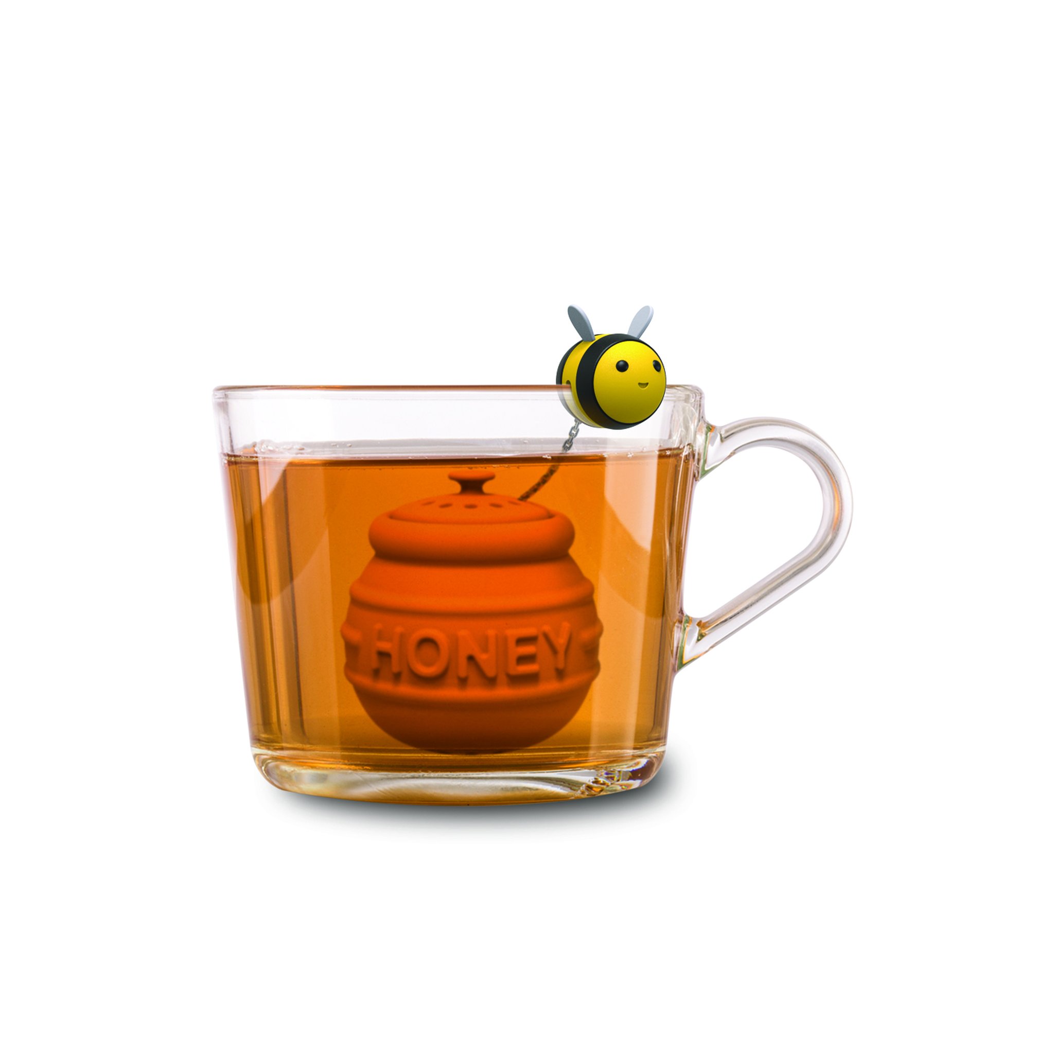 Bienen-Tee-Ei aus Silikon in Honigtopf-Form mit Biene