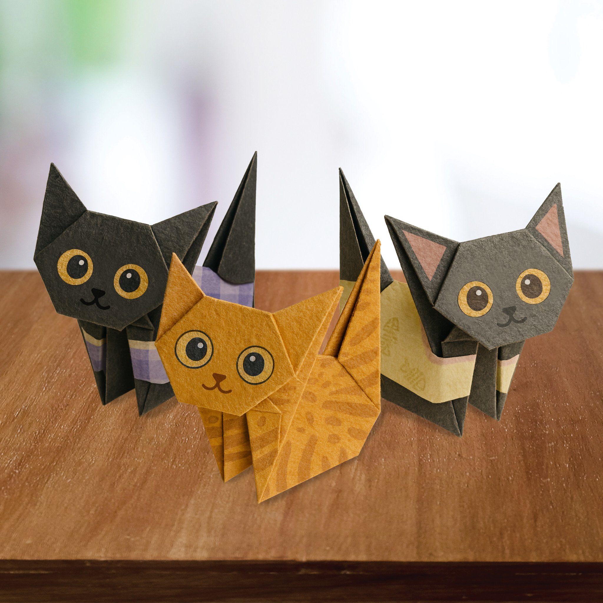 Origami Katzen Bastelset – weitere gefaltete Katzen