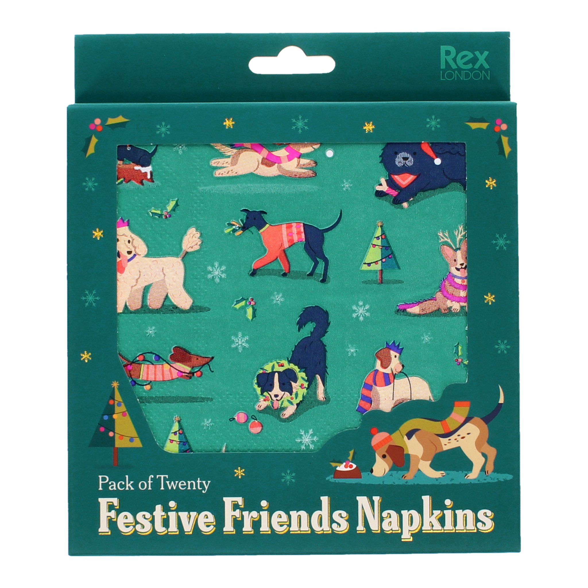Verpackung «Pack of Twenty Festive Friends Napkins» in Grün