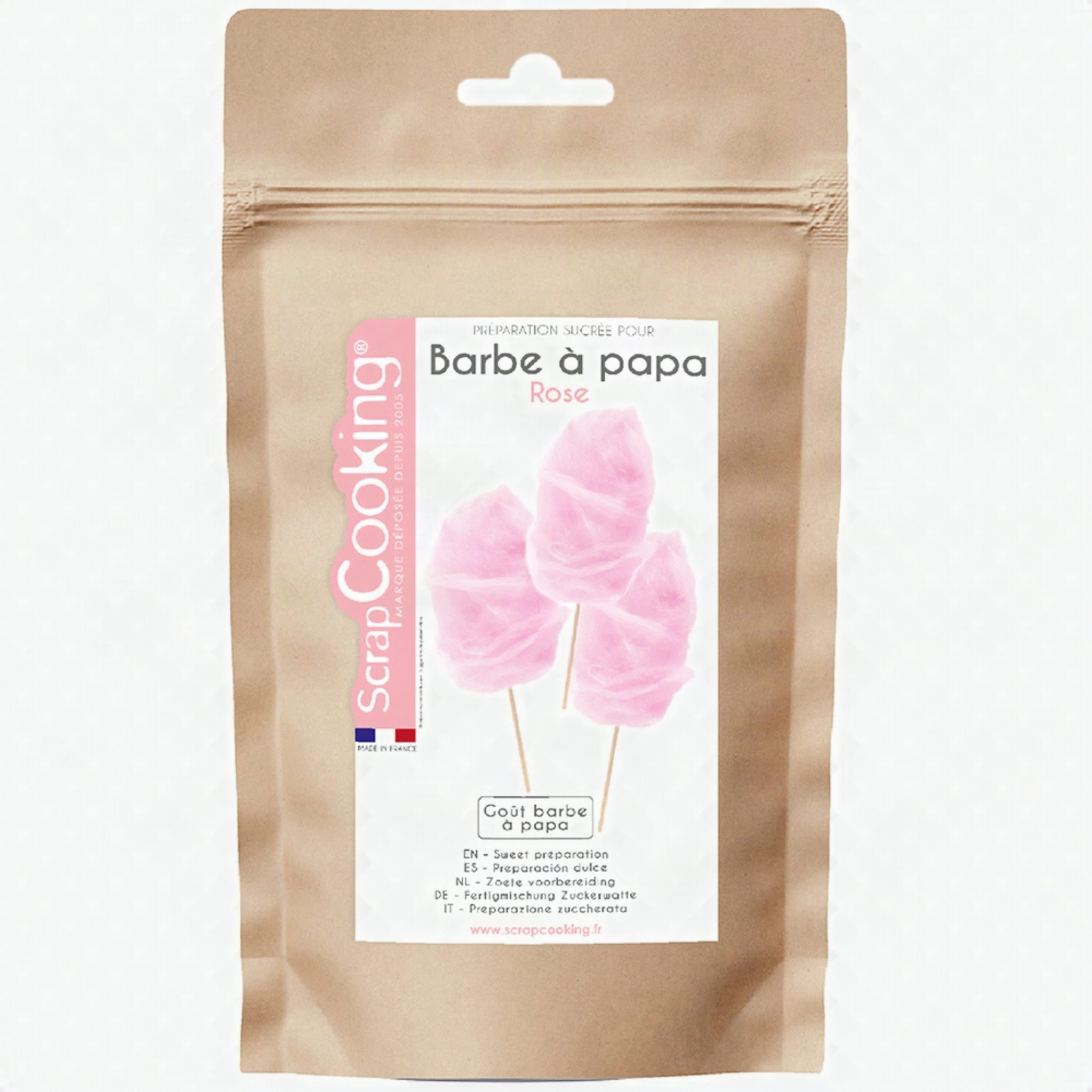 Zucker für Zuckerwatte Maschine 400 g – ScrapCooking Beutel rosa Zuckerwatte