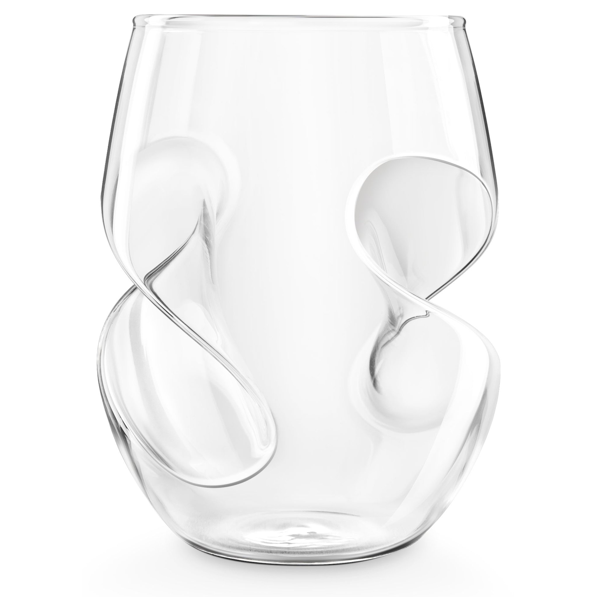 Conundrum Red Wine Glass Empty – Detail View of Spiral Design