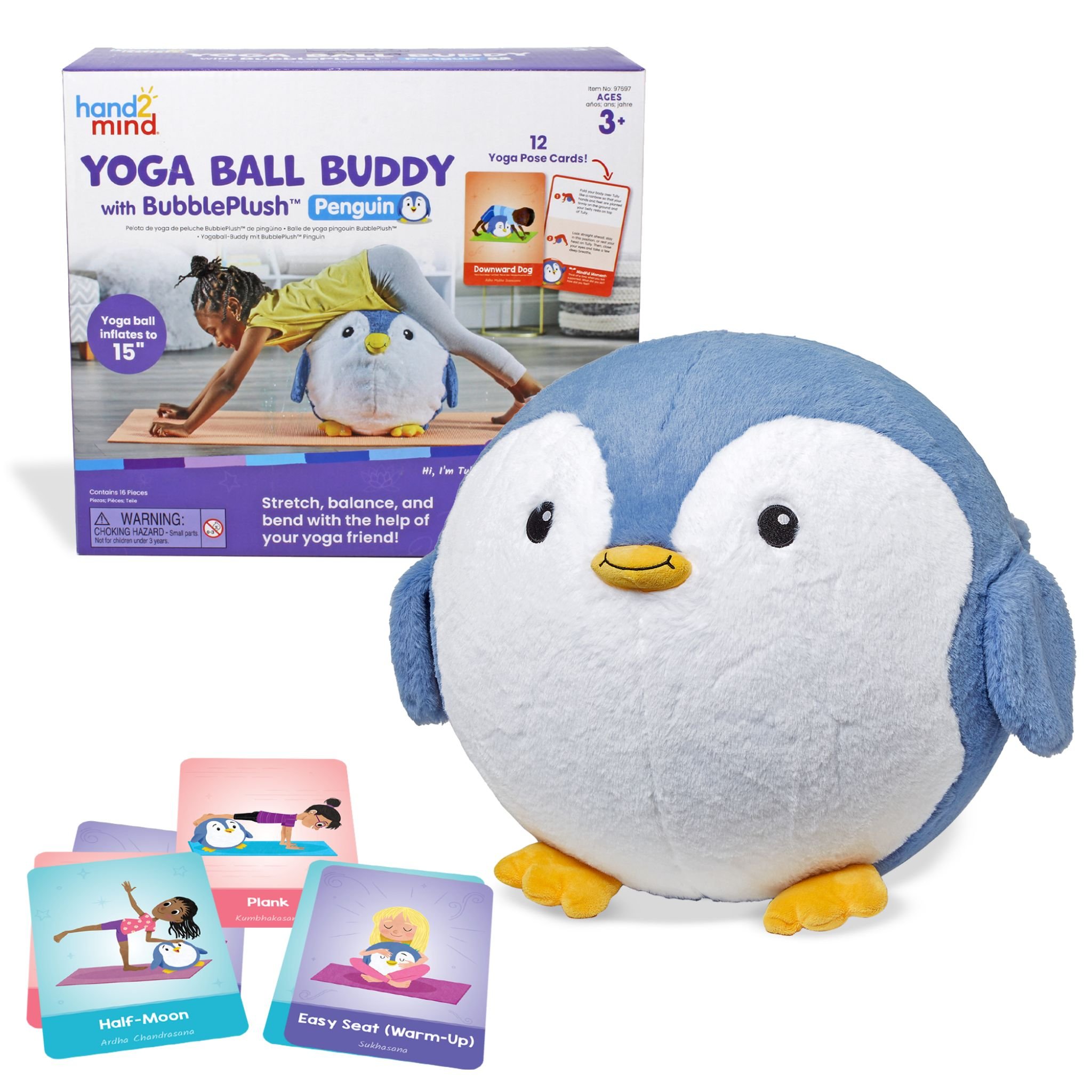 Yoga-Ball-Buddy Pinguin BubblePlush – Lieferumfang