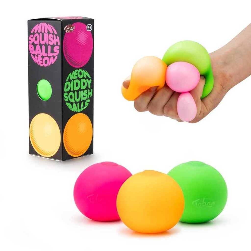Neon Diddy Squish Ball-Set von Tobar