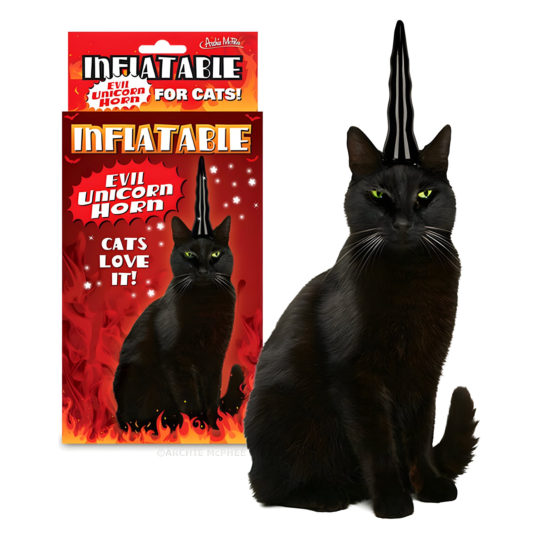 Inflatable Evil Unicorn Horn for Cats