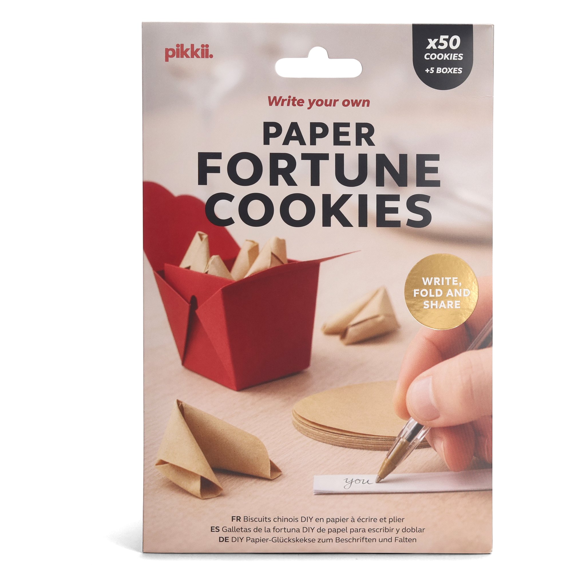 Paper Fortune Cookies Glückskekse zum Selberfalten – Verpackung Vorderseite