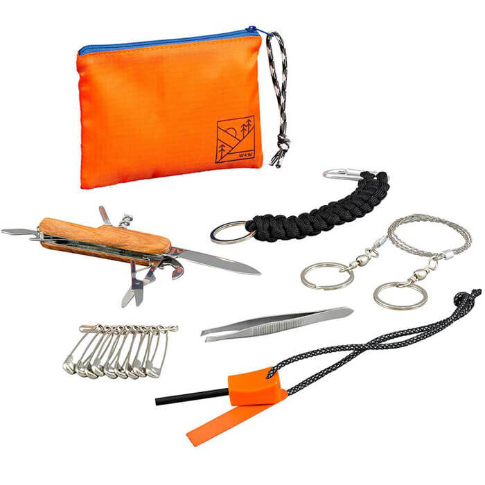 Survival-Ausrüstung in Tasche