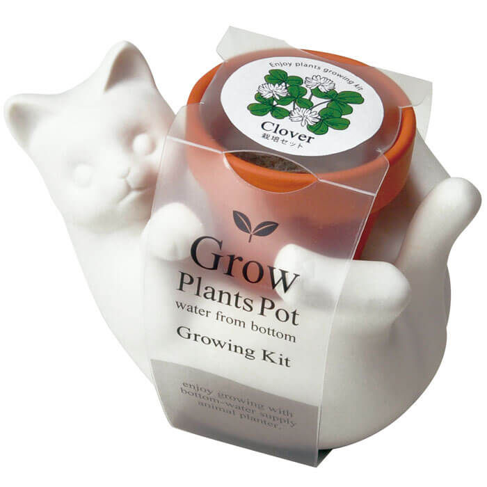 Pot de Fleurs Auto-Suffisant Chat