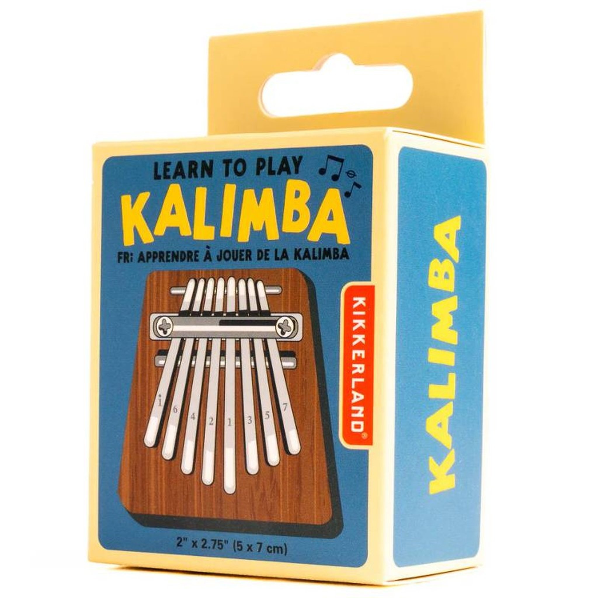 Kalimba dans l'emballage « Learn to Play Kalimba » de Kikkerland
