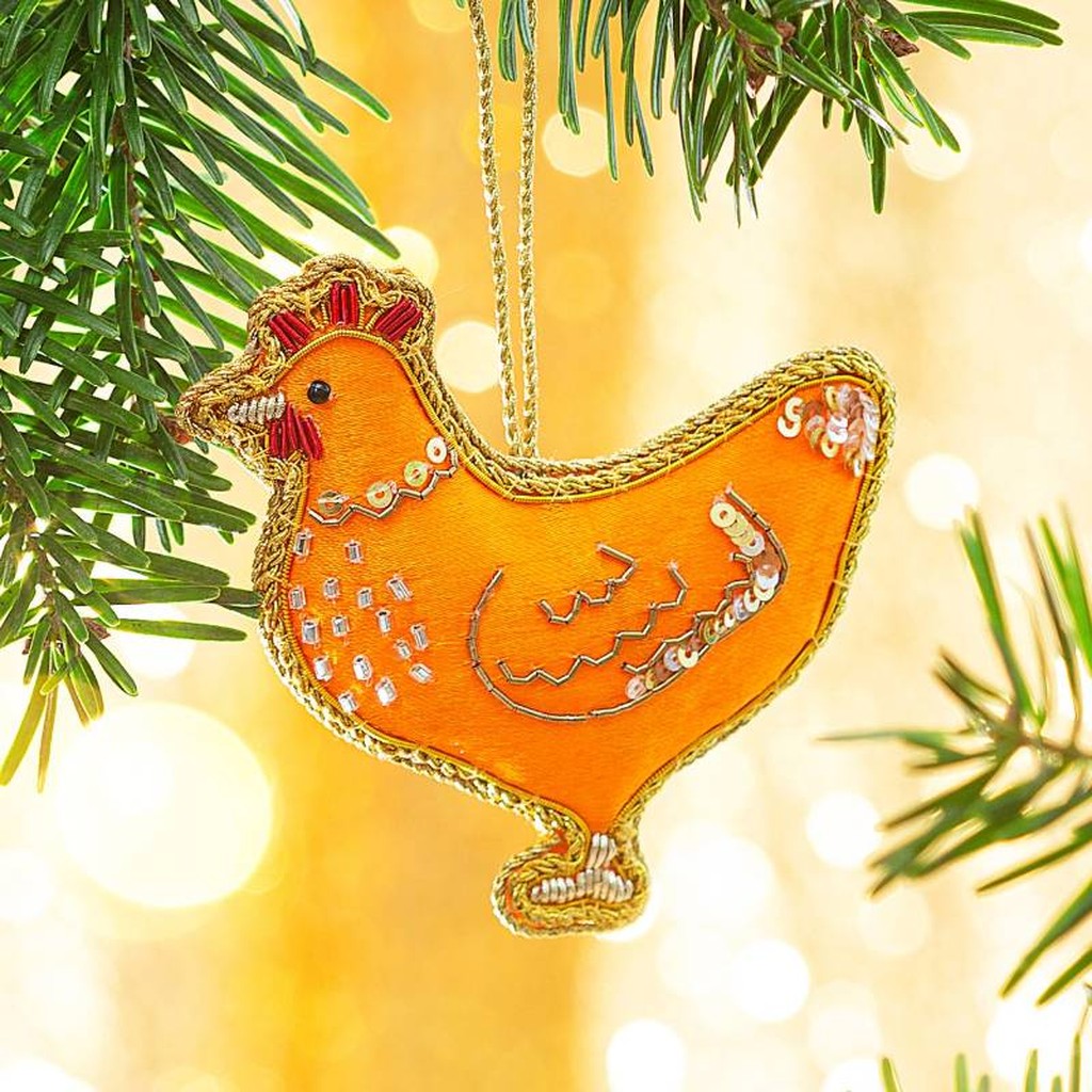 Chicken Zari Huhn Weihnachtsdeko