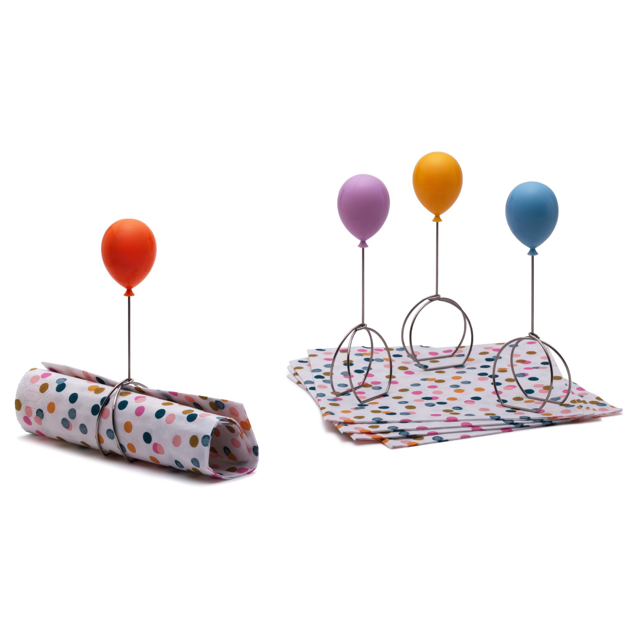 Balloonapkins set with a dotted napkin and four rings