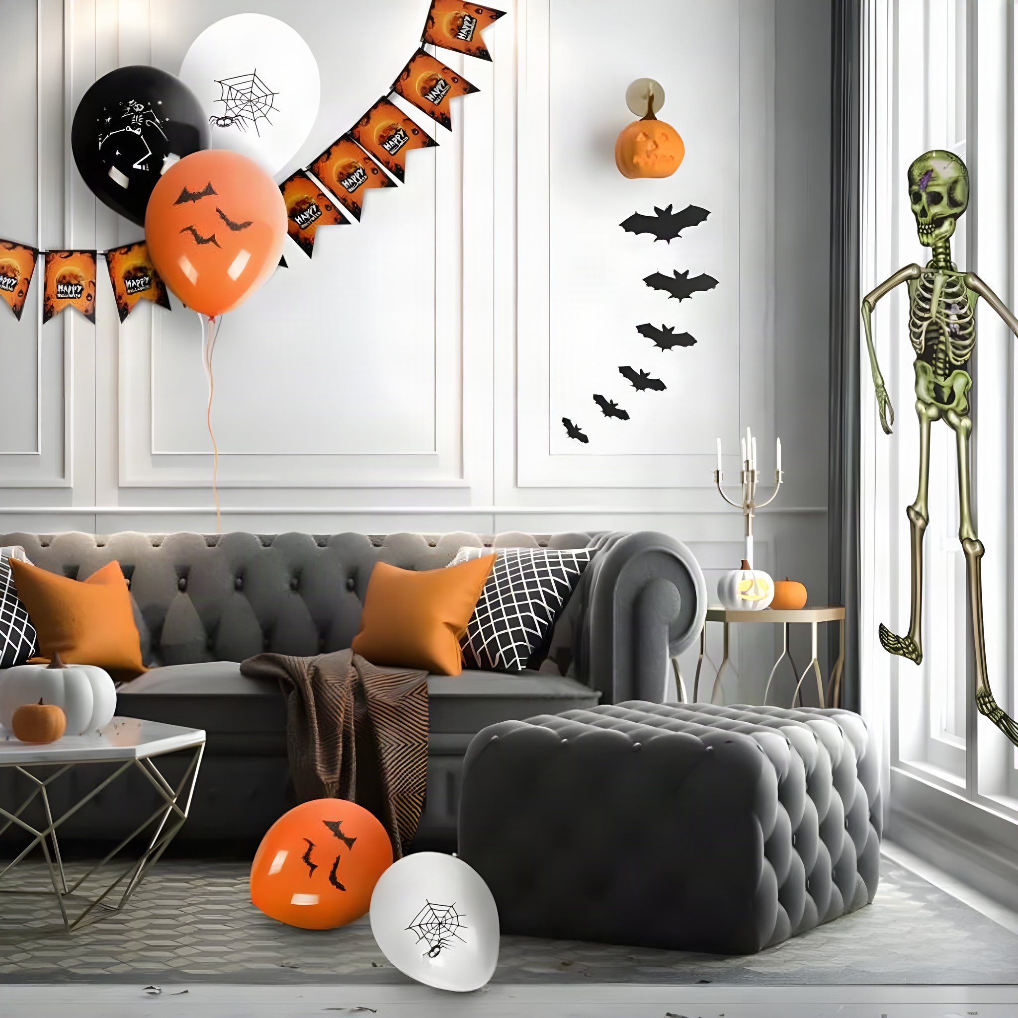80-teiliges Halloween-Geschirr- und Dekorationsset