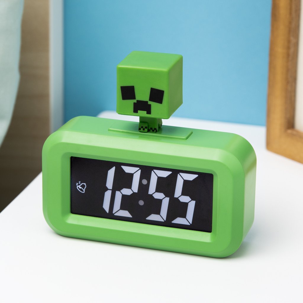Minecraft Creeper Icon Mini Wecker mit digitaler Anzeige