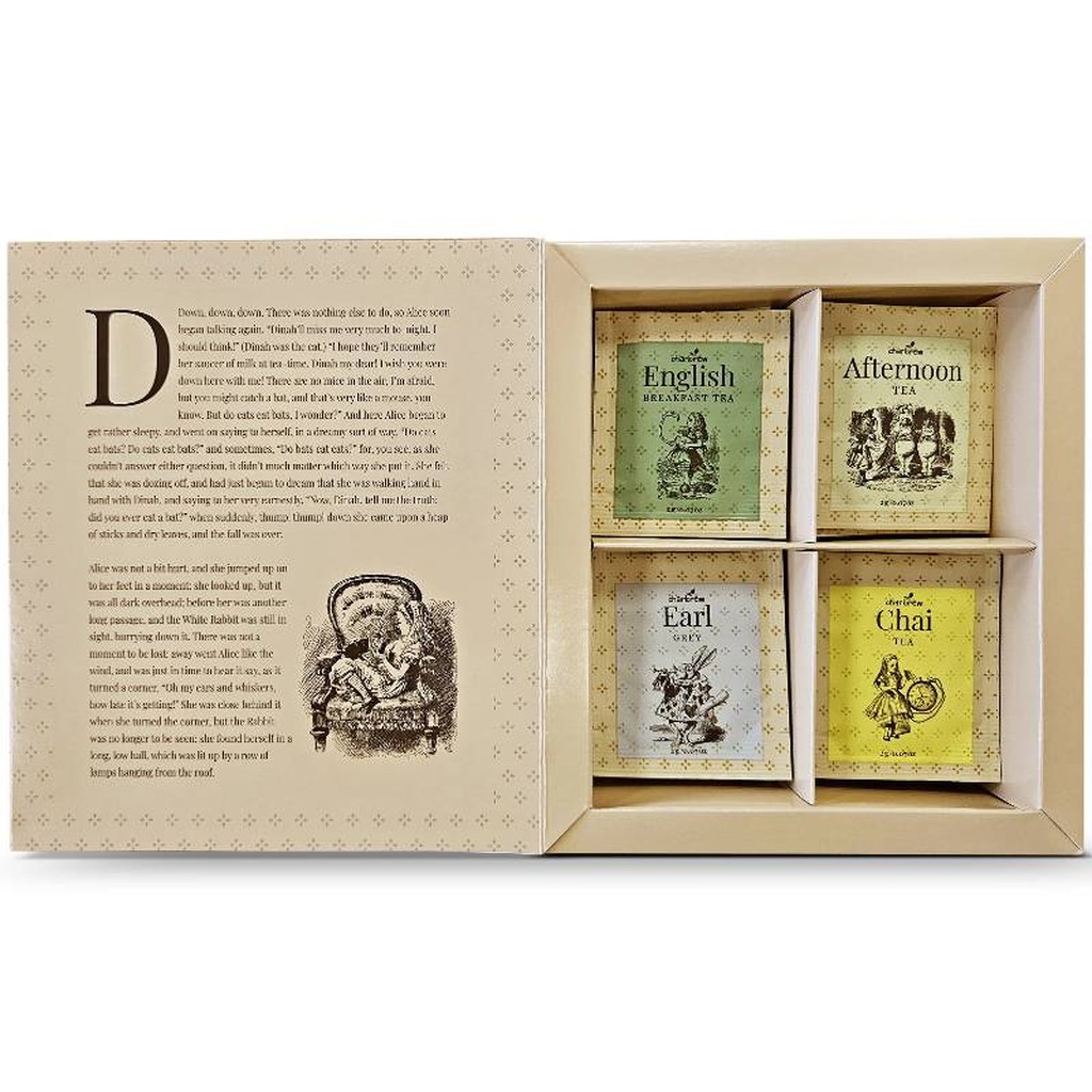 Alice im Wunderland Tee-Buch Geschenkset