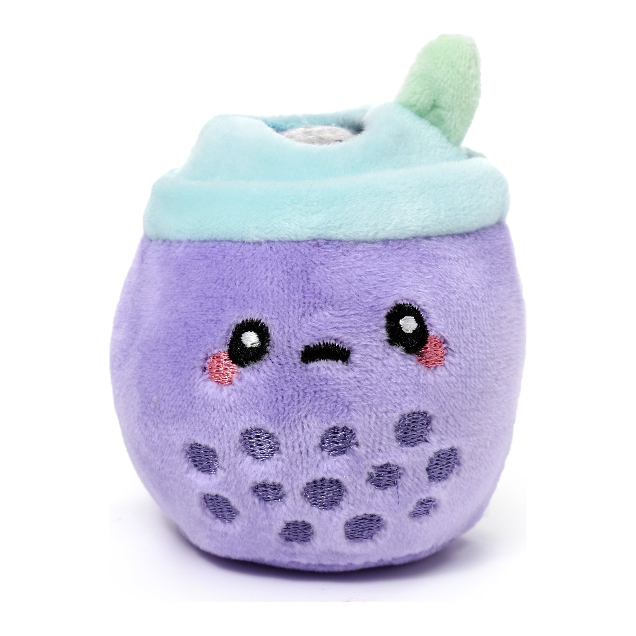 Violetter Bubble-Tea-Stressball mit Perlenmuster